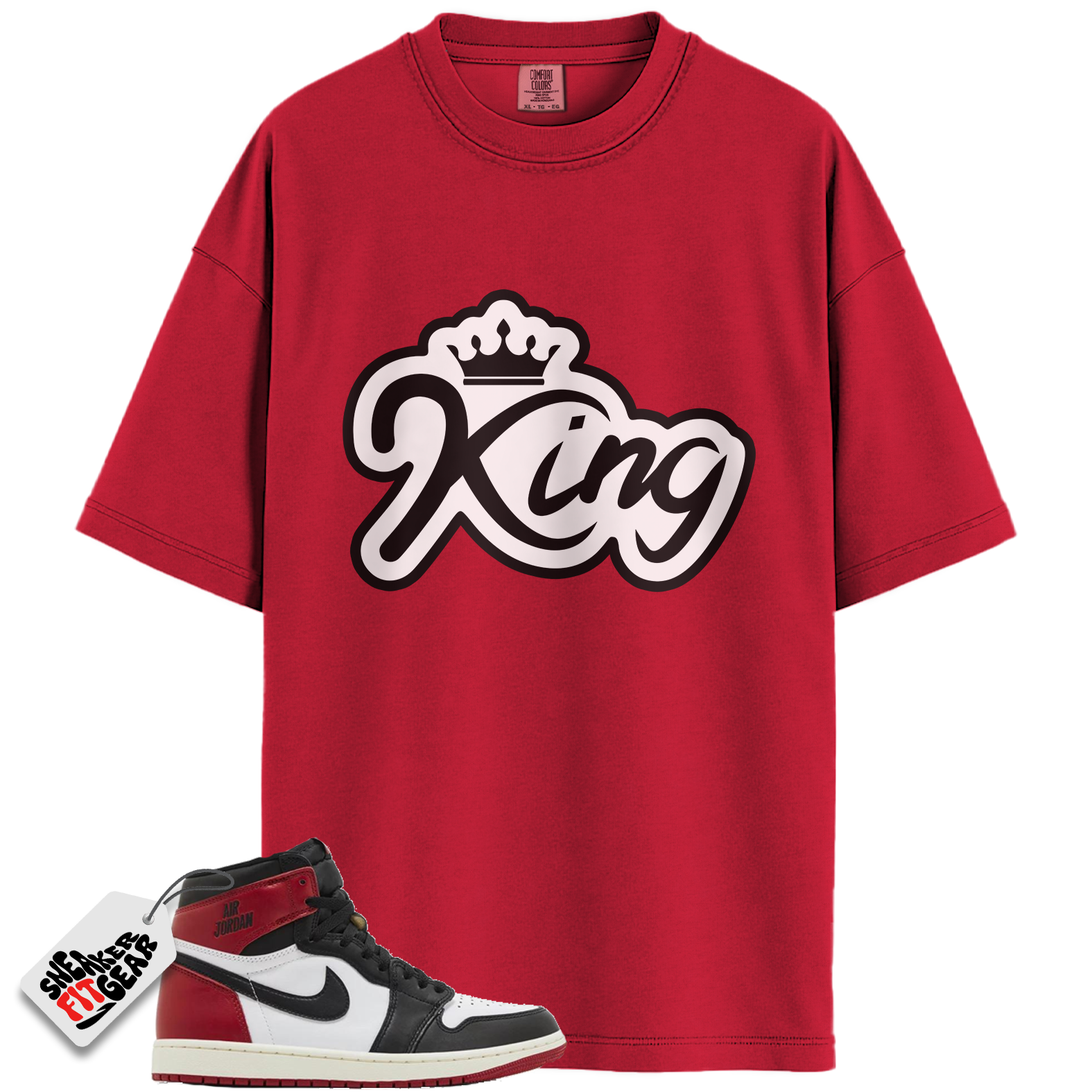 Jordan 1 Retro High OG Black Toe Reimagined Match Shirts, KING To Match Jordan 1 Retro High OG Black Toe Reimagined