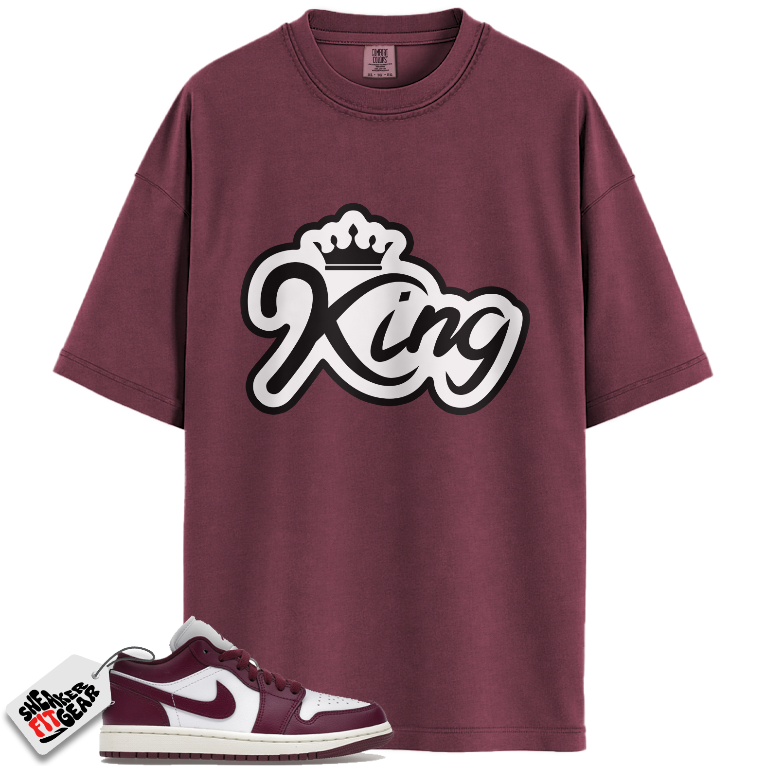 Jordan 1 Low Bordeaux Match Shirts, KING To Match Jordan 1 Low Bordeaux