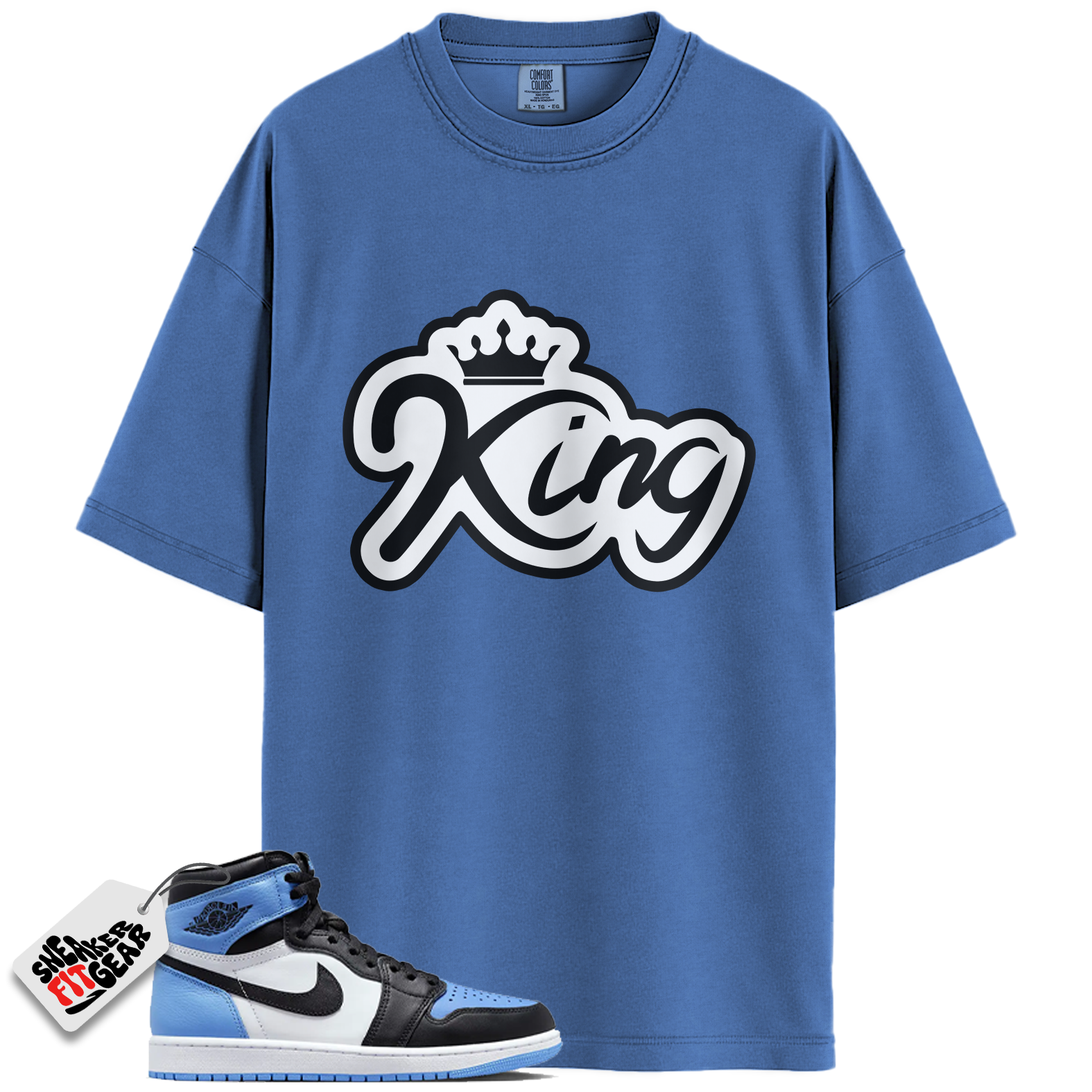 Jordan 1 Retro High OG University Blue Match Shirts, KING To Match Jordan 1 Retro High OG University Blue