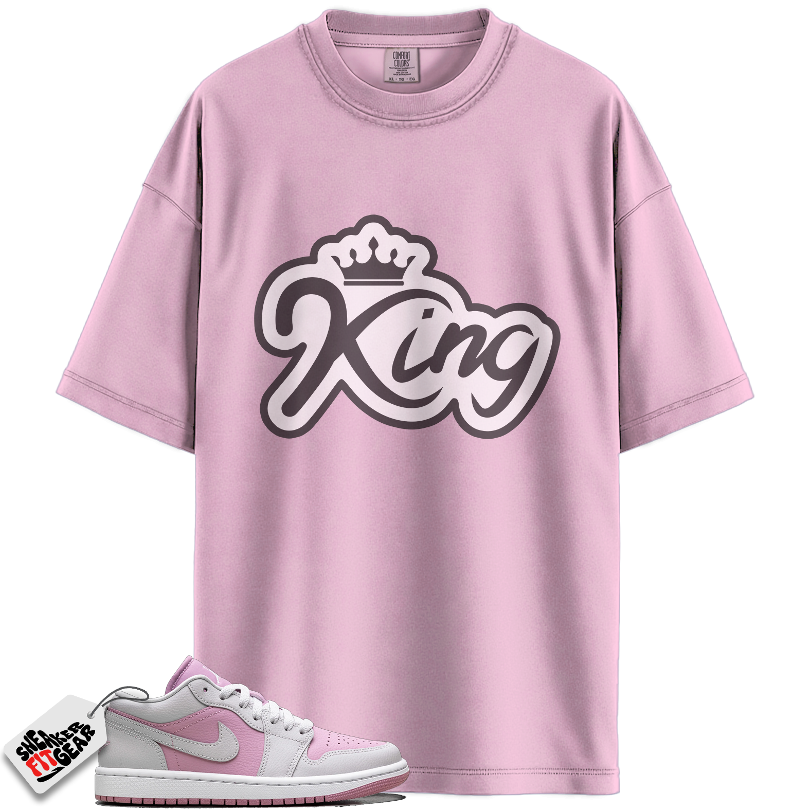 Women's Jordan 1 Low Orchid Neutral Grey Match Shirts, KING To Match Women's Jordan 1 Low Orchid Neutral Grey Main image
