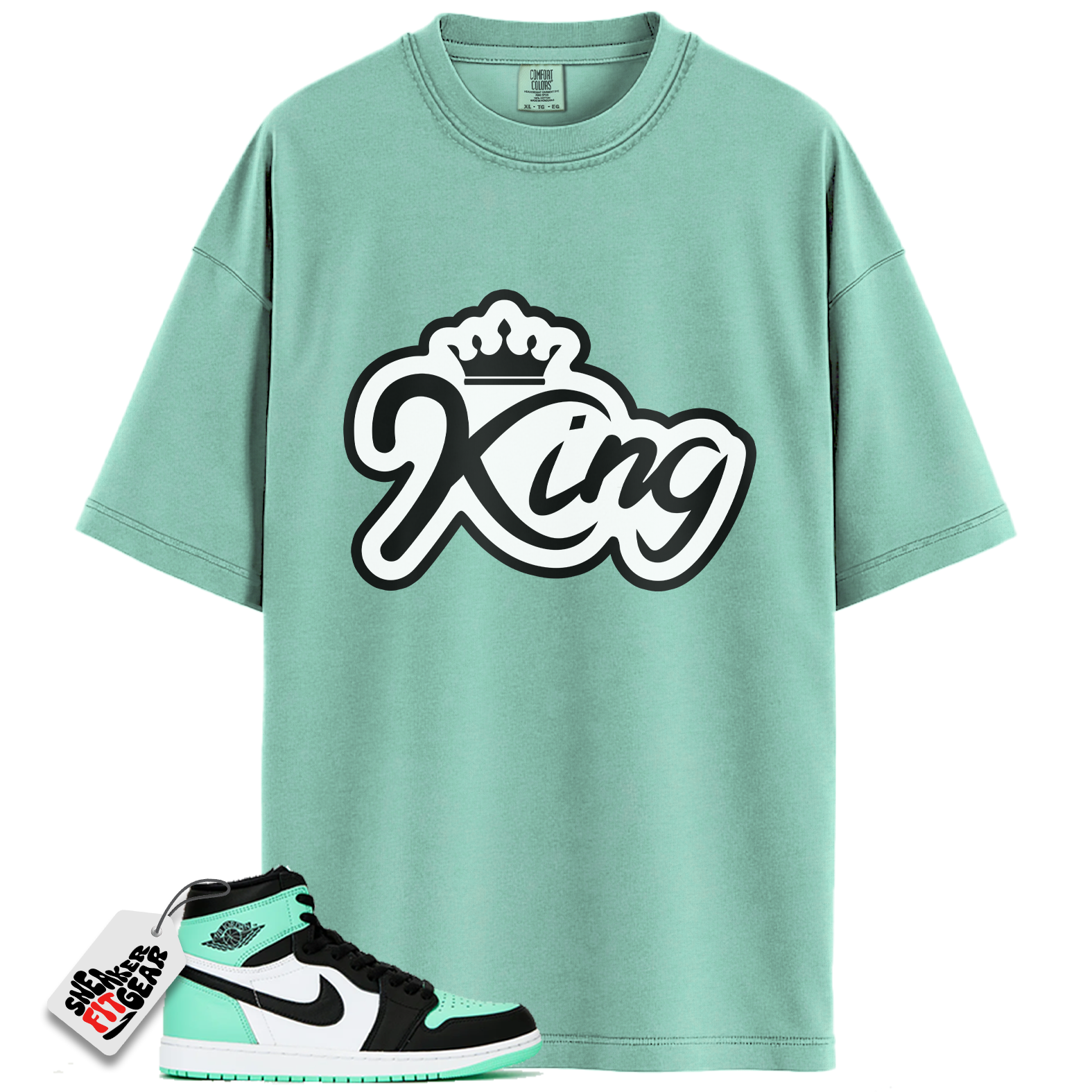 Jordan 1 Retro High OG Green Glow Match Shirts, KING To Match  Jordan 1 Retro High OG Green Glow