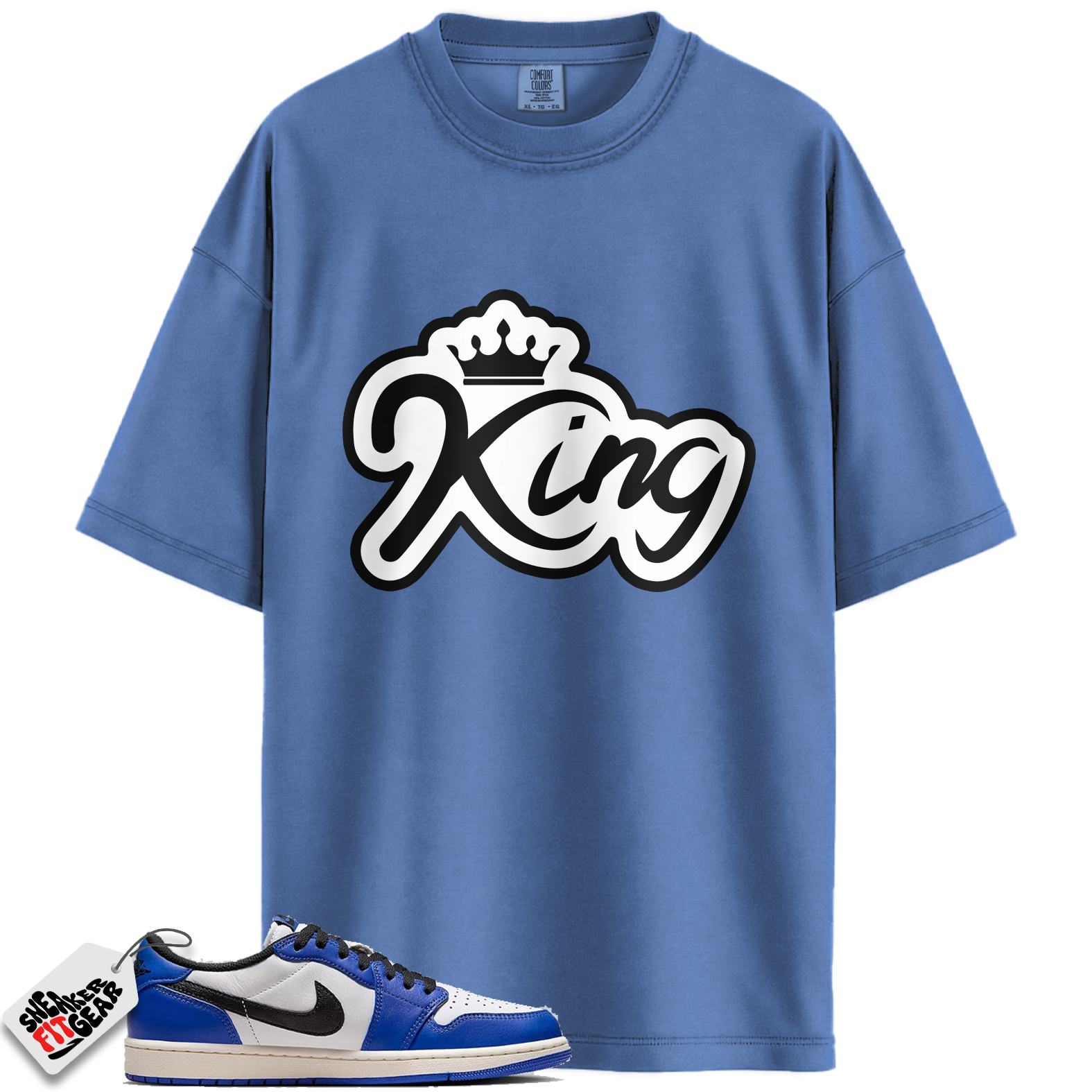 Jordan 1 Low Game Royal Style Match Shirts, KING To Match Jordan 1 Low Game Royal Style
