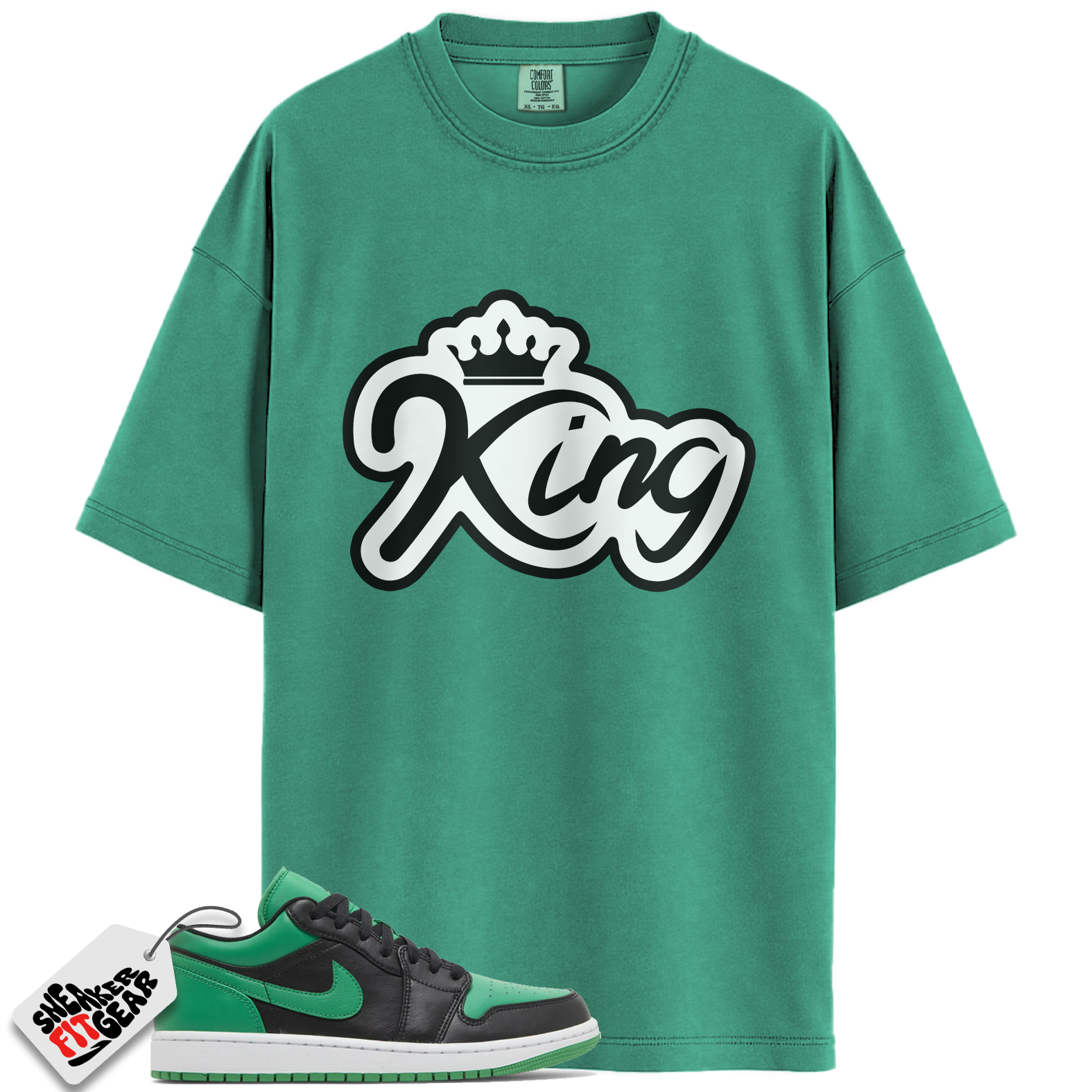 Jordan 1 Low Lucky Green Match Shirts, KING To Match Jordan 1 Low Lucky Green