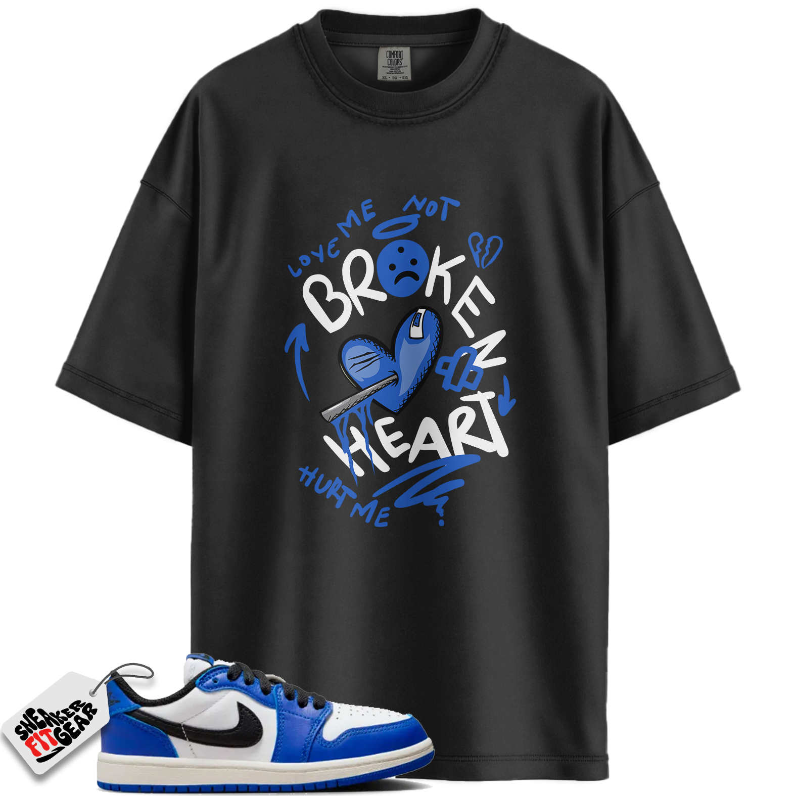 Jordan 1 Retro Low OG Game Royal Match Shirts, Broken Heart To Match Jordan 1 Retro Low OG Game Royal