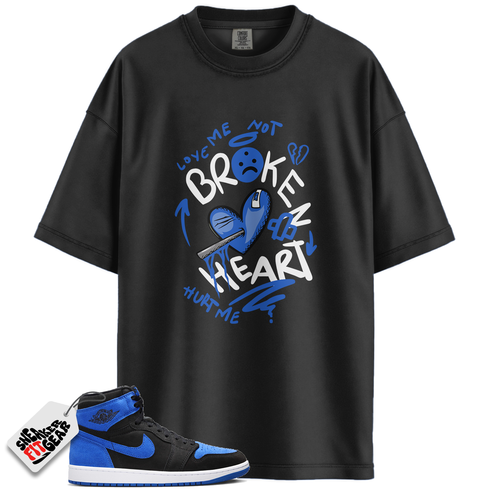 Jordan 1 Retro High OG Royal Reimagined Match Shirts, Broken Heart To Match Jordan 1 Retro High OG Royal Reimagined
