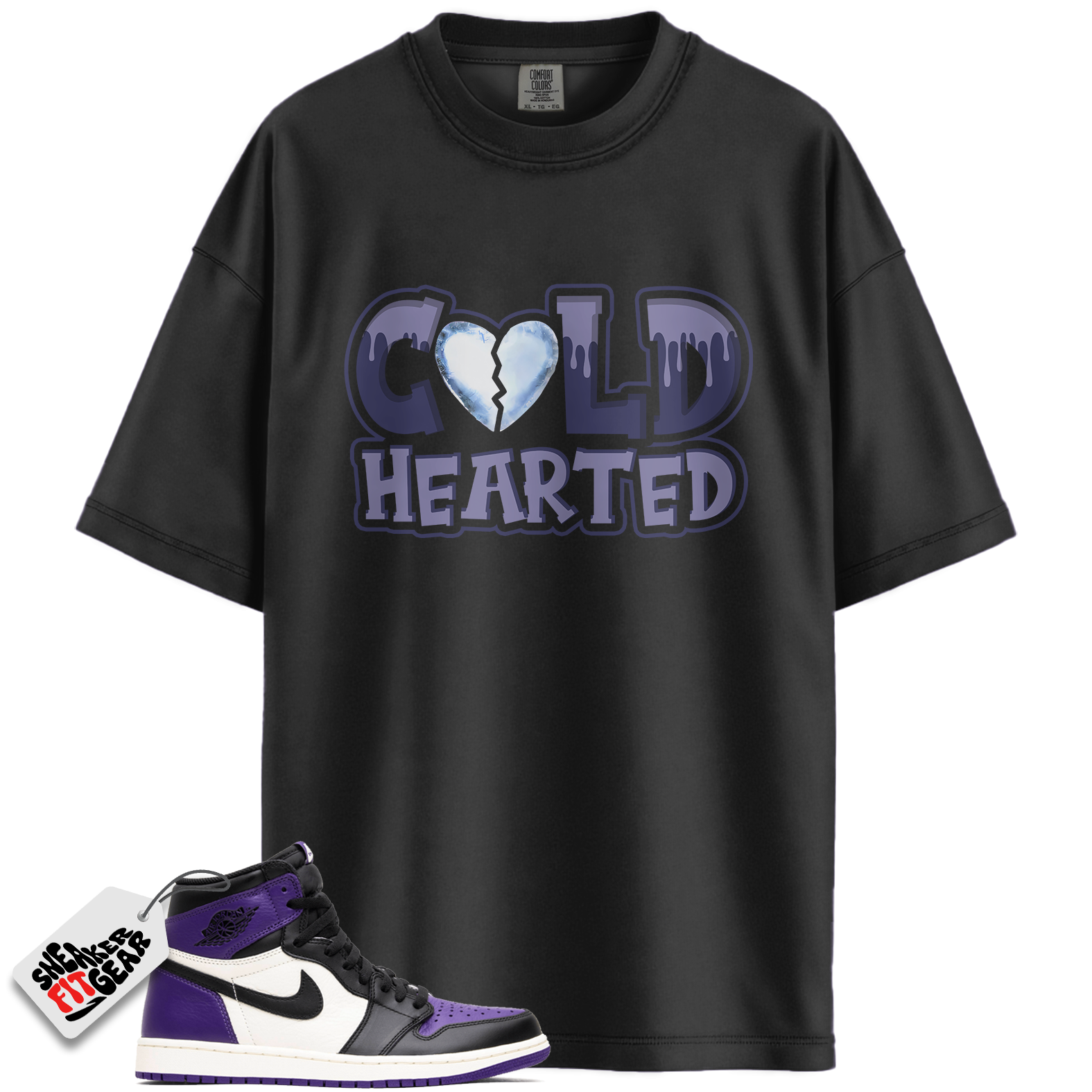 Jordan 1 Retro High Court Purple White Match Shirts, Cold Hearted To Match Jordan 1 Retro High Court Purple White