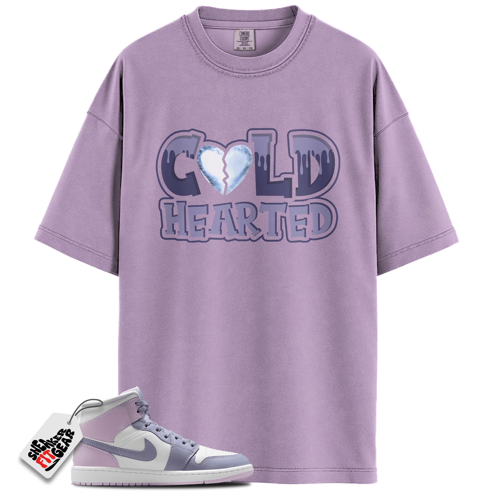 Women's Jordan 1 Mid Indigo Haze Doll White Match Shirts, Cold Hearted To Match Women's Jordan 1 Mid Indigo Haze Doll White