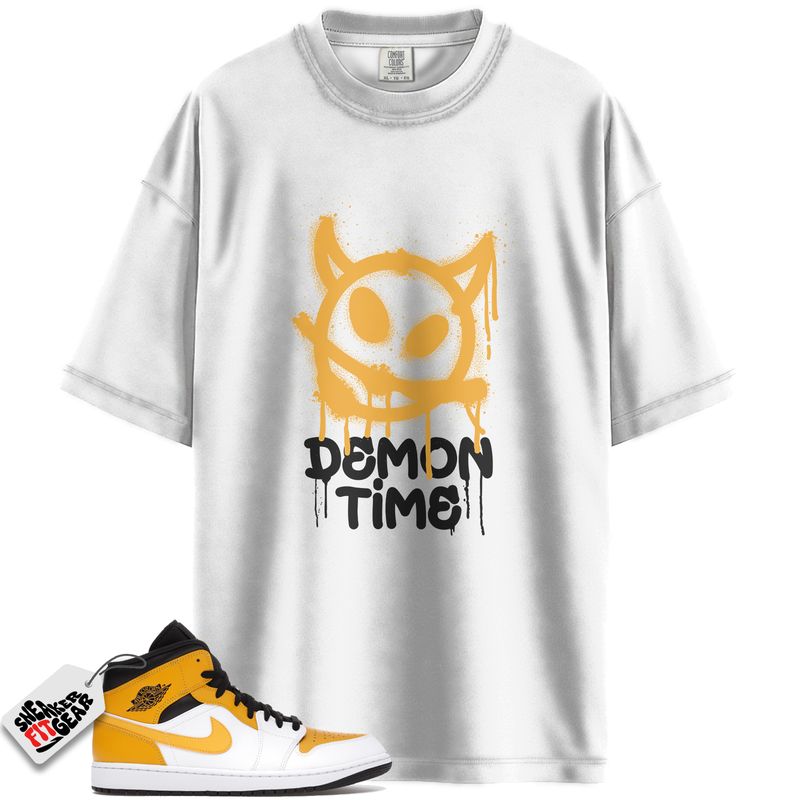 Jordan 1 Mid Patent Black White Gold Match Shirts, DTIME Shirt To Match Jordan 1 Mid Patent Black White Gold