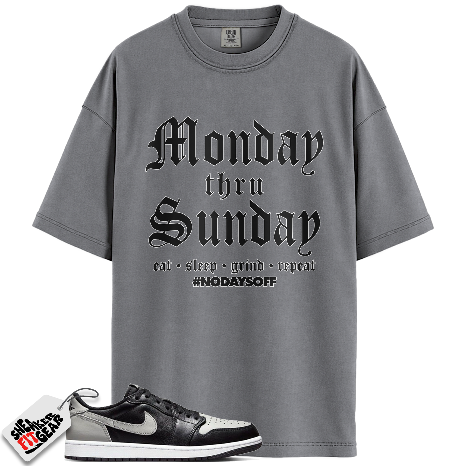 Jordan 1 Retro Low OG Shadow (2024) Match Shirts, Monday Thru Sunday To Match  Jordan 1 Retro Low OG Shadow (2024)