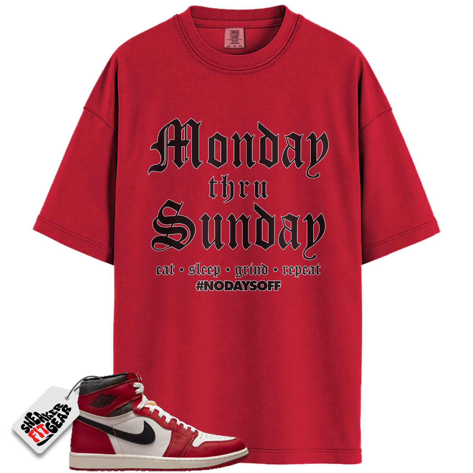 Chicago Jordan 1s Lost and Found Match Shirts, Monday Thru Sunday To Match Chicago Jordan 1s Lost and Found