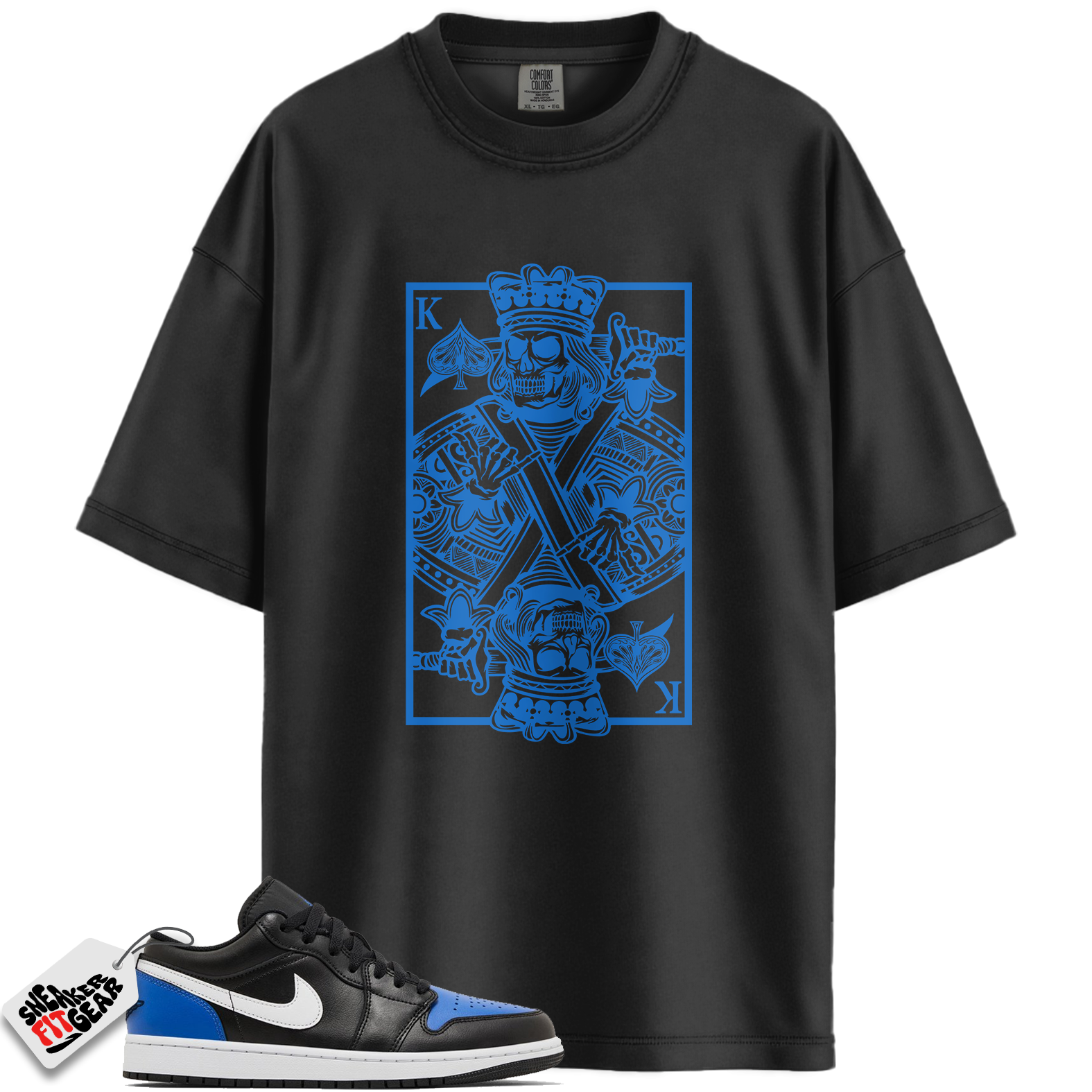 Jordan 1 Low Black Royal Toe Match Shirts, KC To Match Jordan 1 Low Black Royal Toe