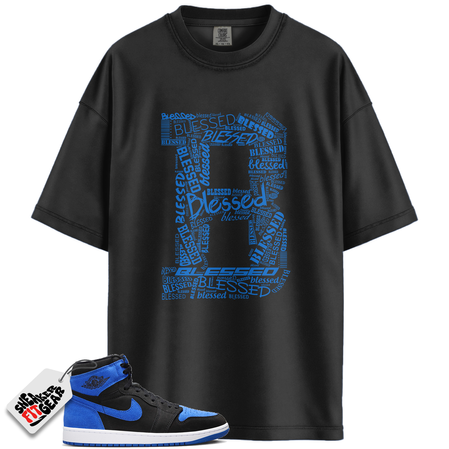 Jordan 1 Retro High OG Royal Reimagined Match Shirts, Blessed To Match Jordan 1 Retro High OG Royal Reimagined Main image