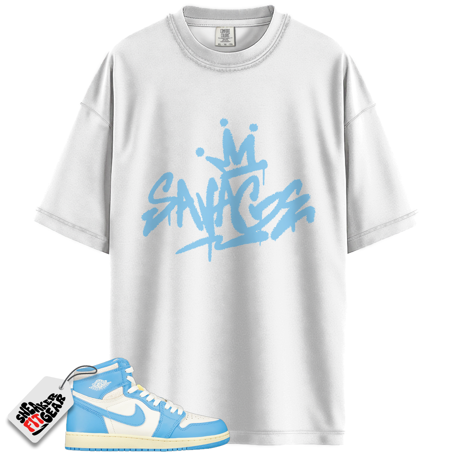 Jordan 1 Retro High OG UNC Reimagined Match Shirts, Savage To Match Jordan 1 Retro High OG UNC Reimagined