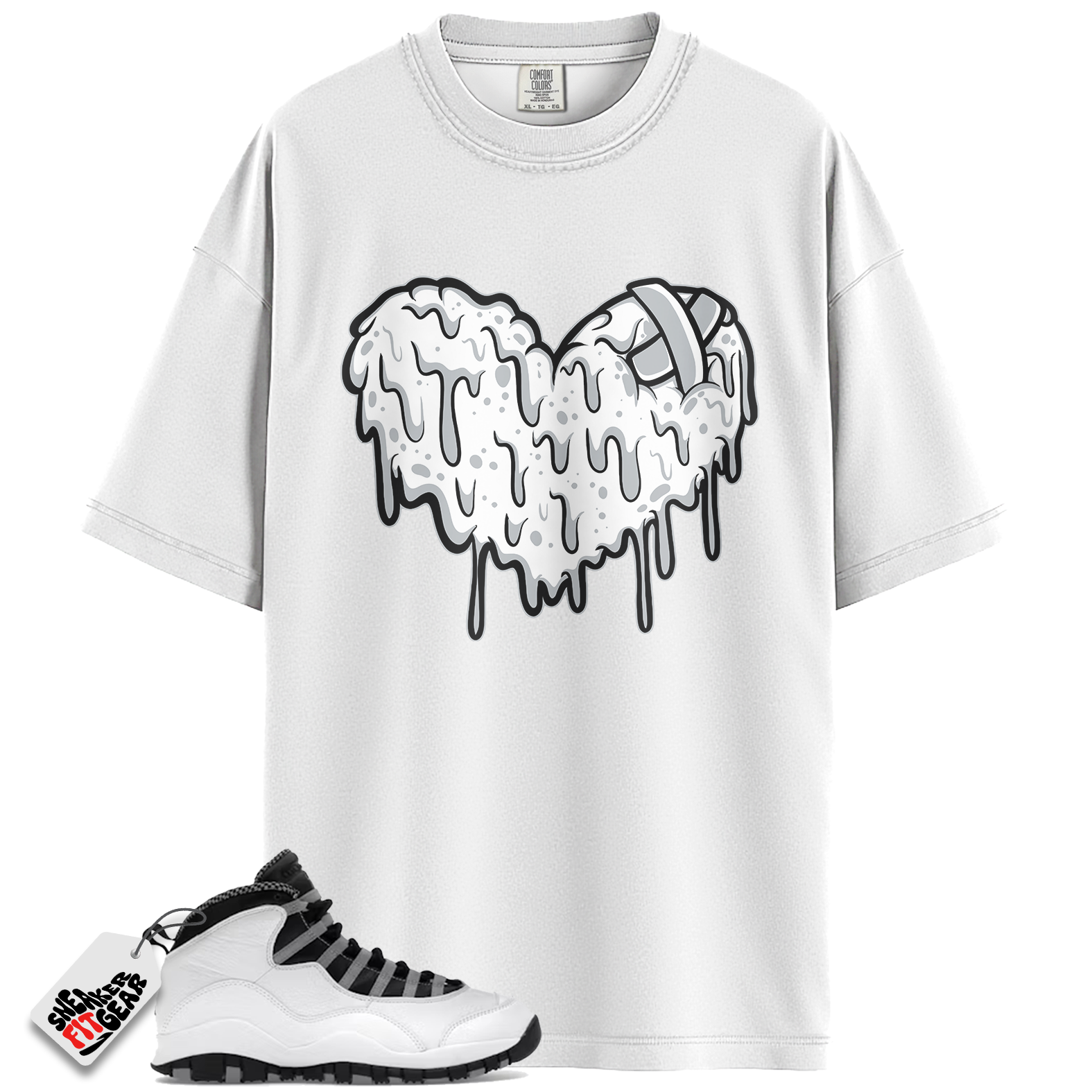 Jordan 10 Retro OG Steel Match Shirts, Heart Shirt To Match Jordan 10 Retro OG Steel