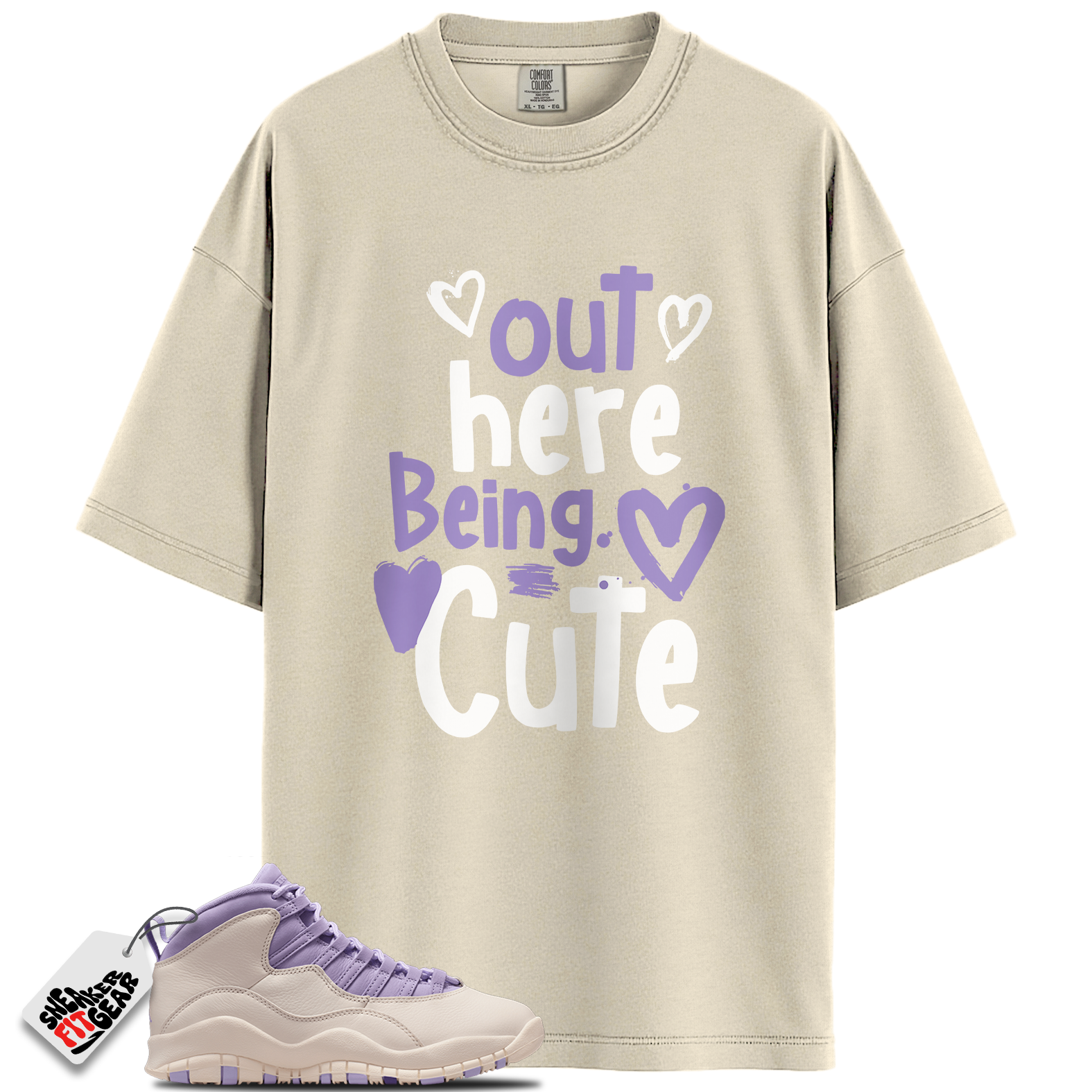 Women's Jordan 10 Retro Hydrangeas Match Shirts, Out Here Being Cute Shirt To Match Women's Jordan 10 Retro Hydrangeas