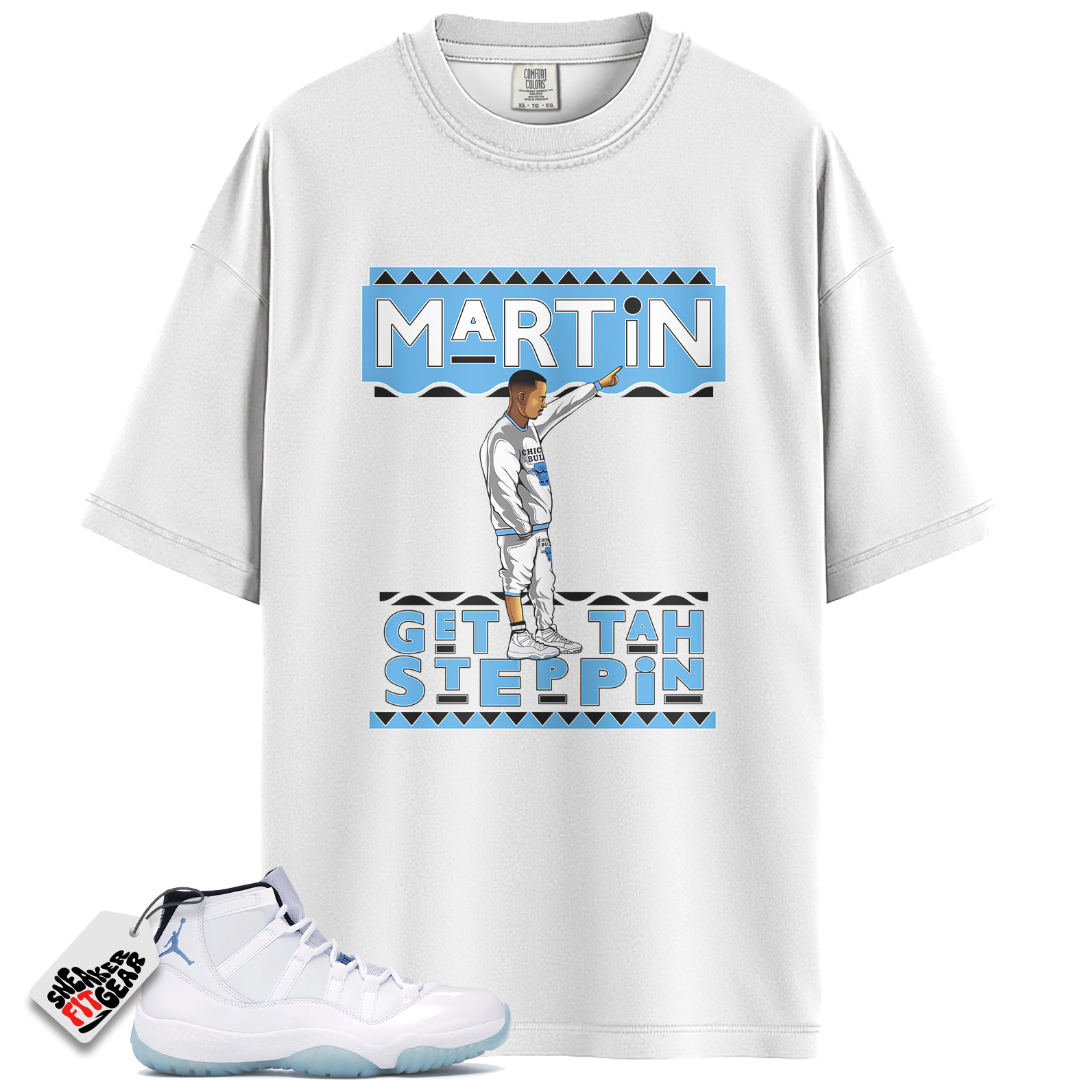 Jordan 11 Retro Legend Blue (2024) Match Shirts, Martin Gd Steppin Shirt To Match Jordan 11 Retro Legend Blue (2024)