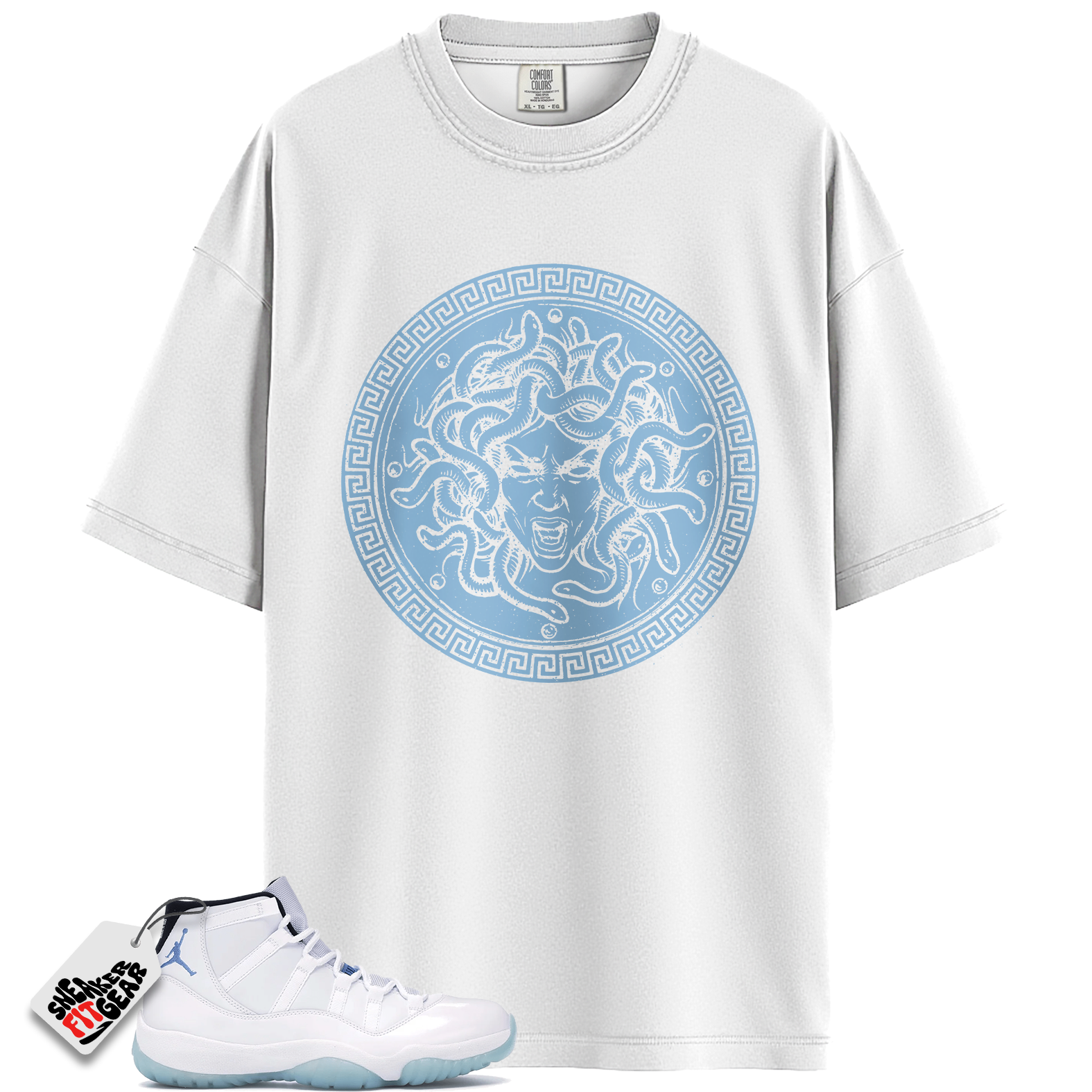 Jordan 11 Retro Legend Blue (2024) Match Shirts, Medusa Shirt To Match Jordan 11 Retro Legend Blue (2024)