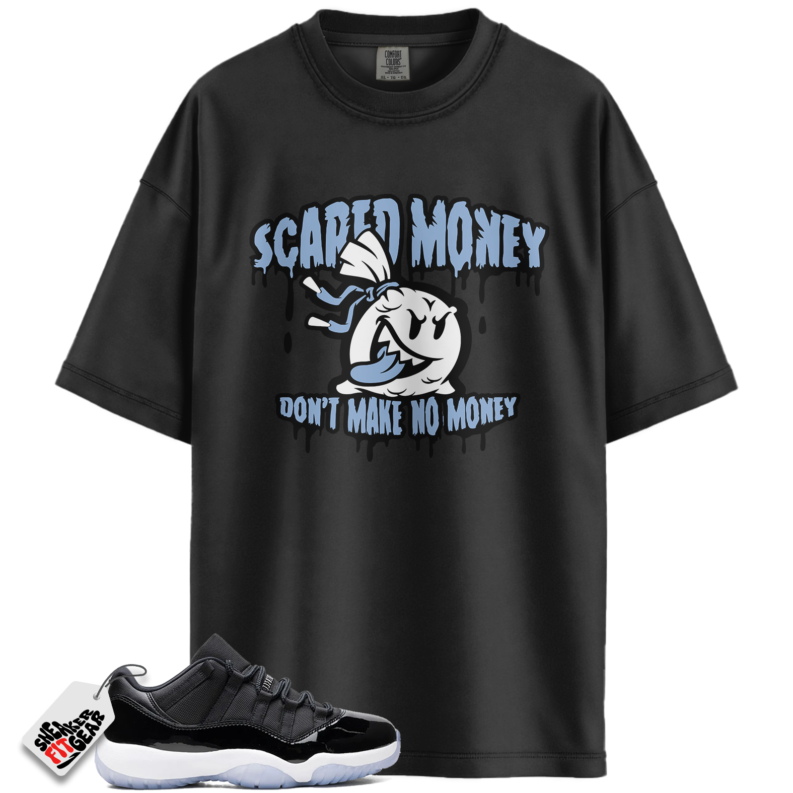 Jordan 11 Retro Low Space Jam Match Shirts, Scared Money To Match Jordan 11 Retro Low Space Jam Main image