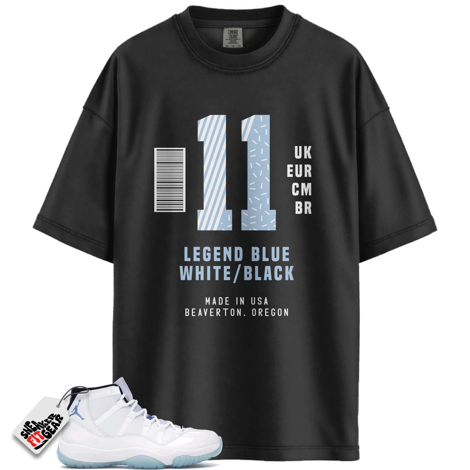 Jordan 11 Retro Legend Blue (2024) Match Shirts, Sneaker Label Legend Blue Shirt To Match Jordan 11 Retro Legend Blue (2024)