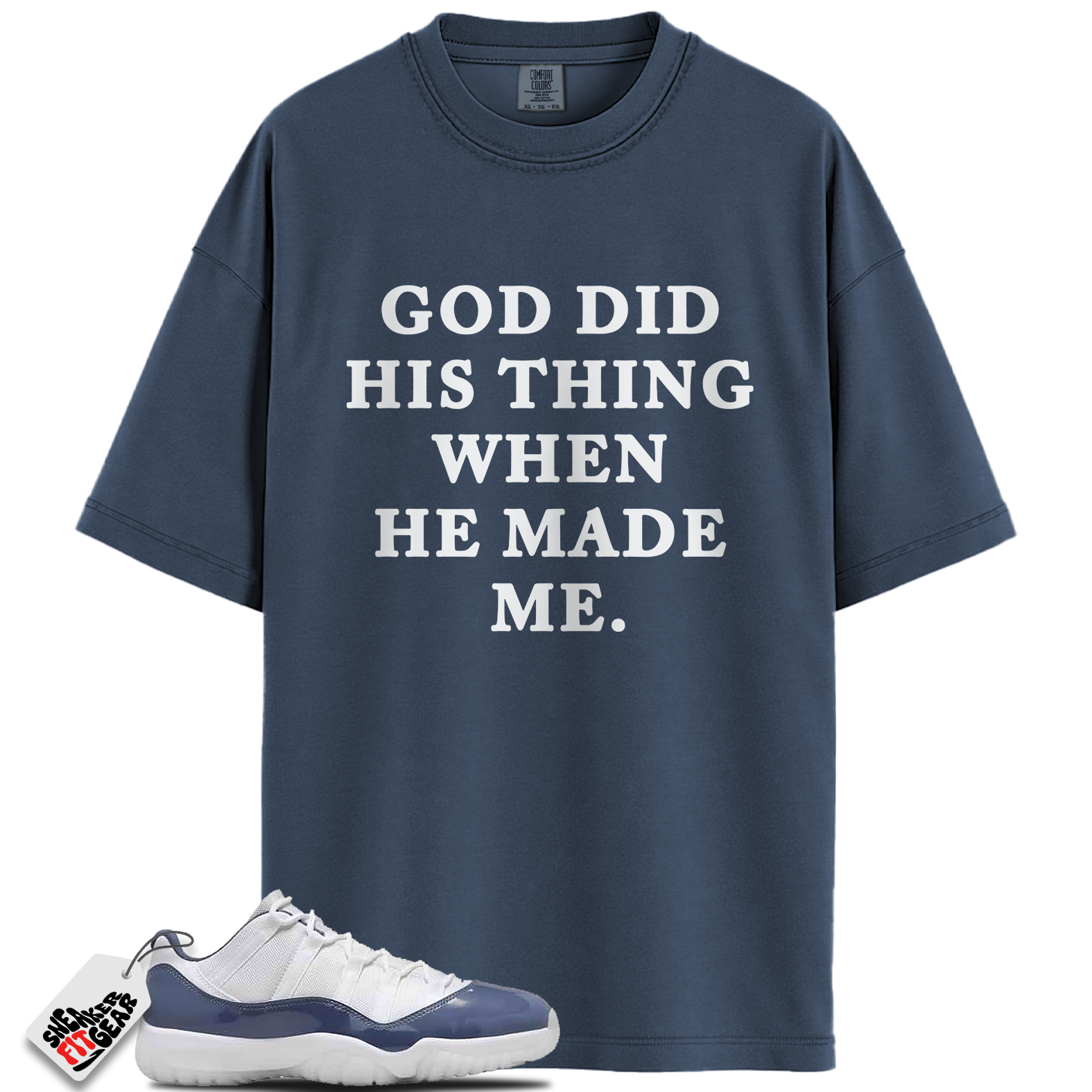 Jordan 11 Retro Low Diffused Blue Match Shirts, God Did His Thing Shirt To Match Jordan 11 Retro Low Diffused Blue
