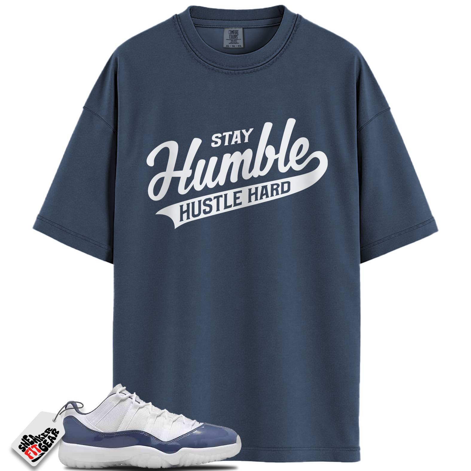 Jordan 11 Retro Low Diffused Blue Match Shirts, Stay Humble Hustle Hard To Match Jordan 11 Retro Low Diffused Blue Main image
