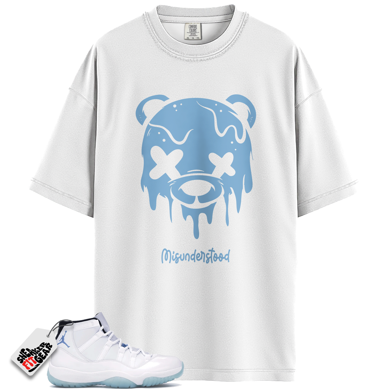 Jordan 11 Retro Legend Blue (2024) Match Shirts, Drippy Bear Graphic To Match Jordan 11 Retro Legend Blue (2024)