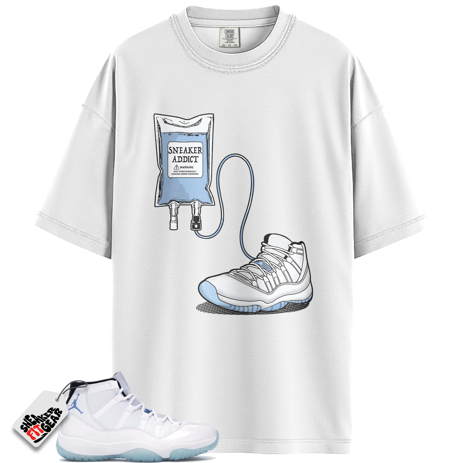 Jordan 11 Retro Legend Blue (2024) Match Shirts, Sneaker Therapy Casual Unisex Cotton Sneaker Shirt To Match Jordan 11 Retro Legend Blue (2024)