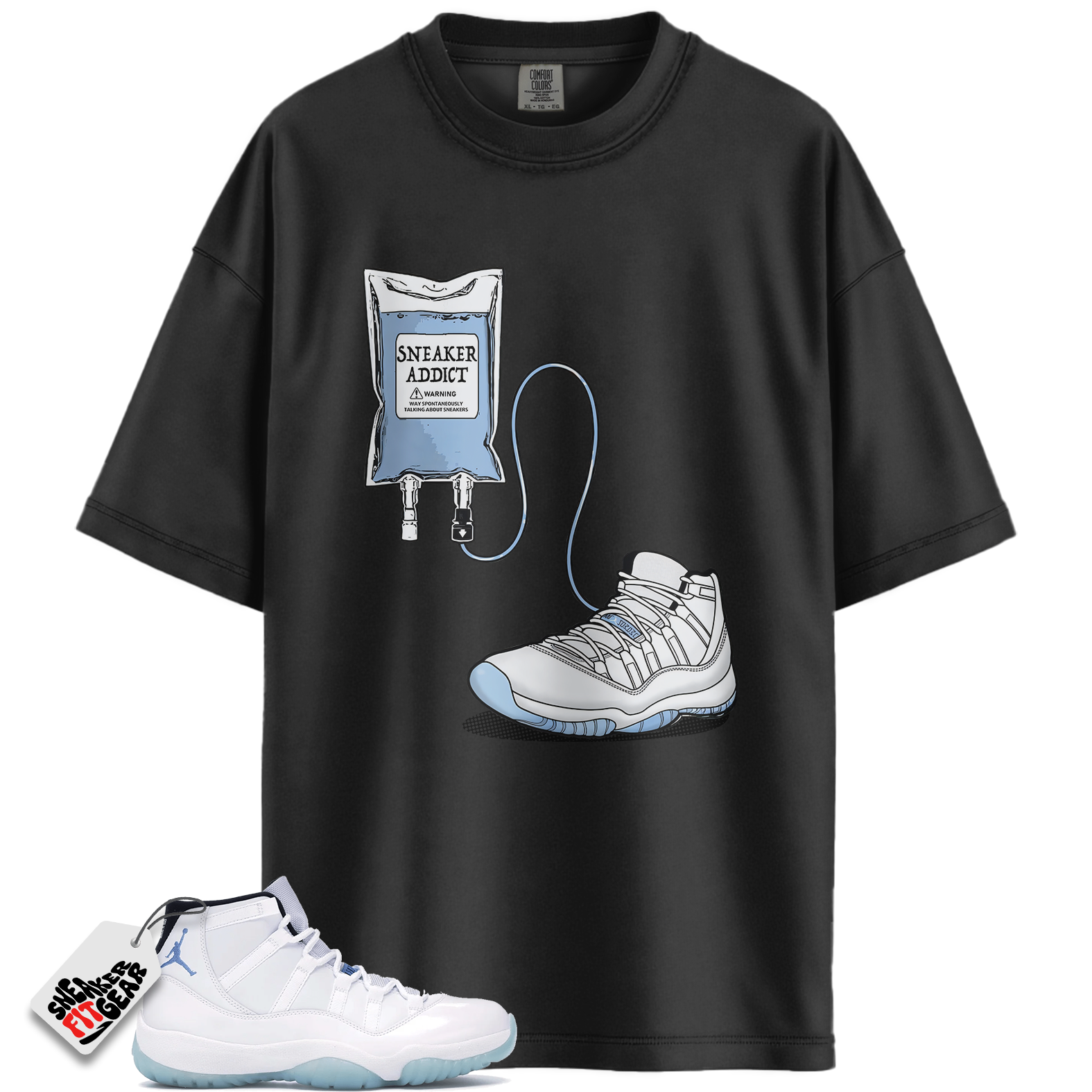 Jordan 11 Retro Legend Blue (2024) Match Shirts, Sneaker Therapy Casual Unisex Cotton Sneaker Shirt To Match Jordan 11 Retro Legend Blue (2024)
