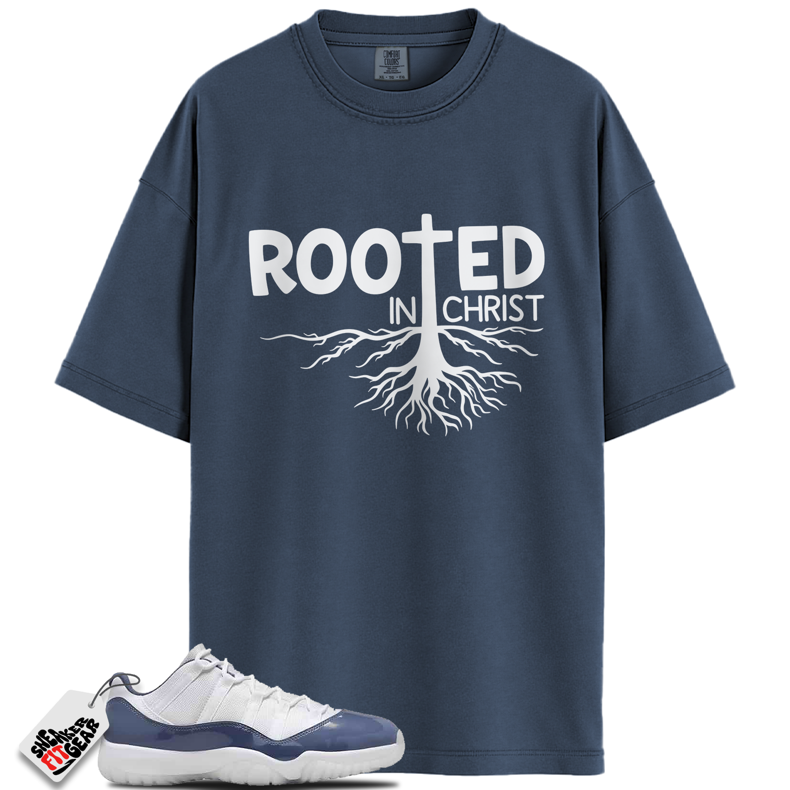 Jordan 11 Retro Low Diffused Blue Match Shirts, ROOTED To Match Jordan 11 Retro Low Diffused Blue