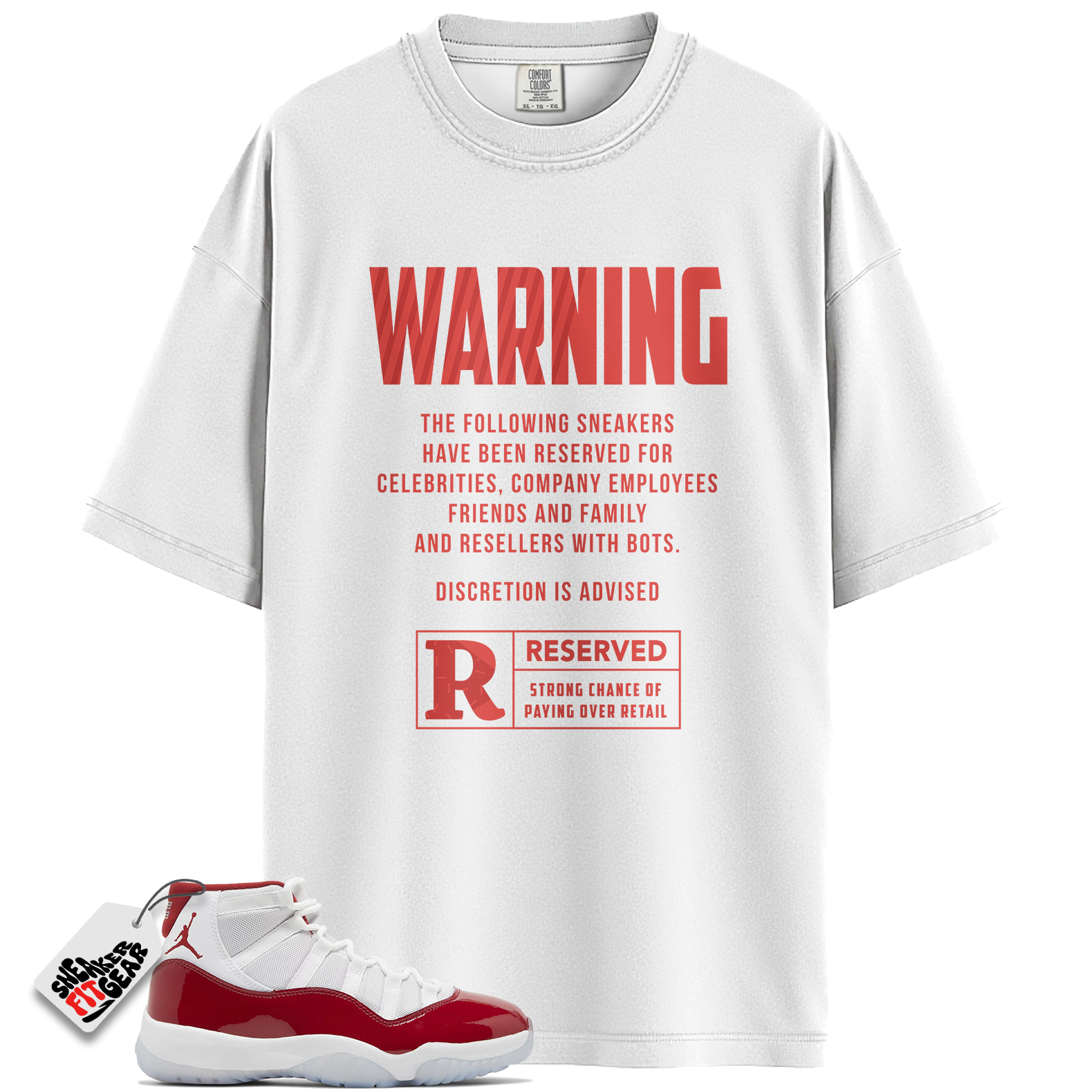 Jordan 11 Retro Cherry Match Shirts, Cherry Reserved Shirt To Match Jordan 11 Retro Cherry Main image
