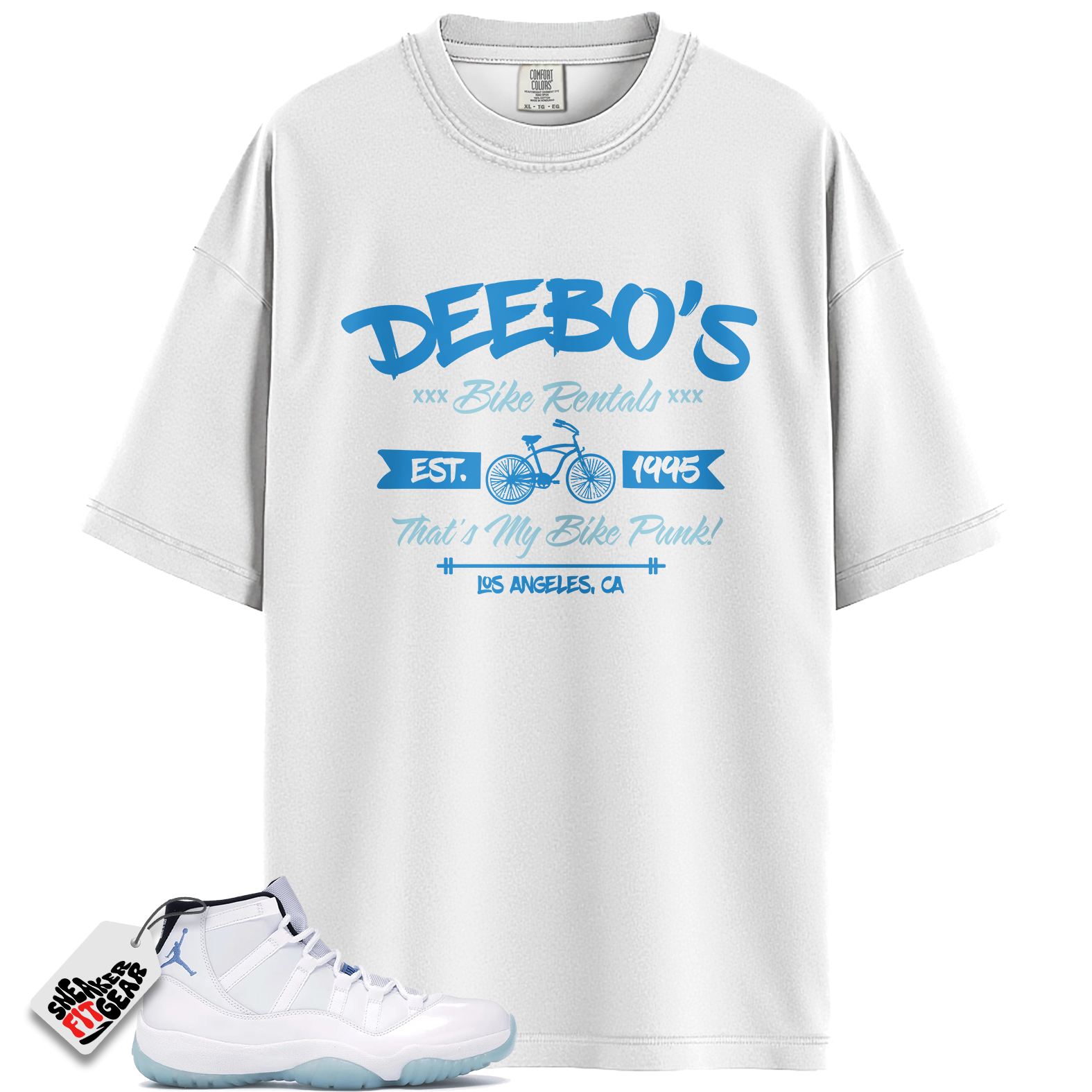 Jordan 11 Retro Legend Blue (2024) Match Shirts, Deebo’s Bike Shop Shirt To Match Jordan 11 Retro Legend Blue (2024)