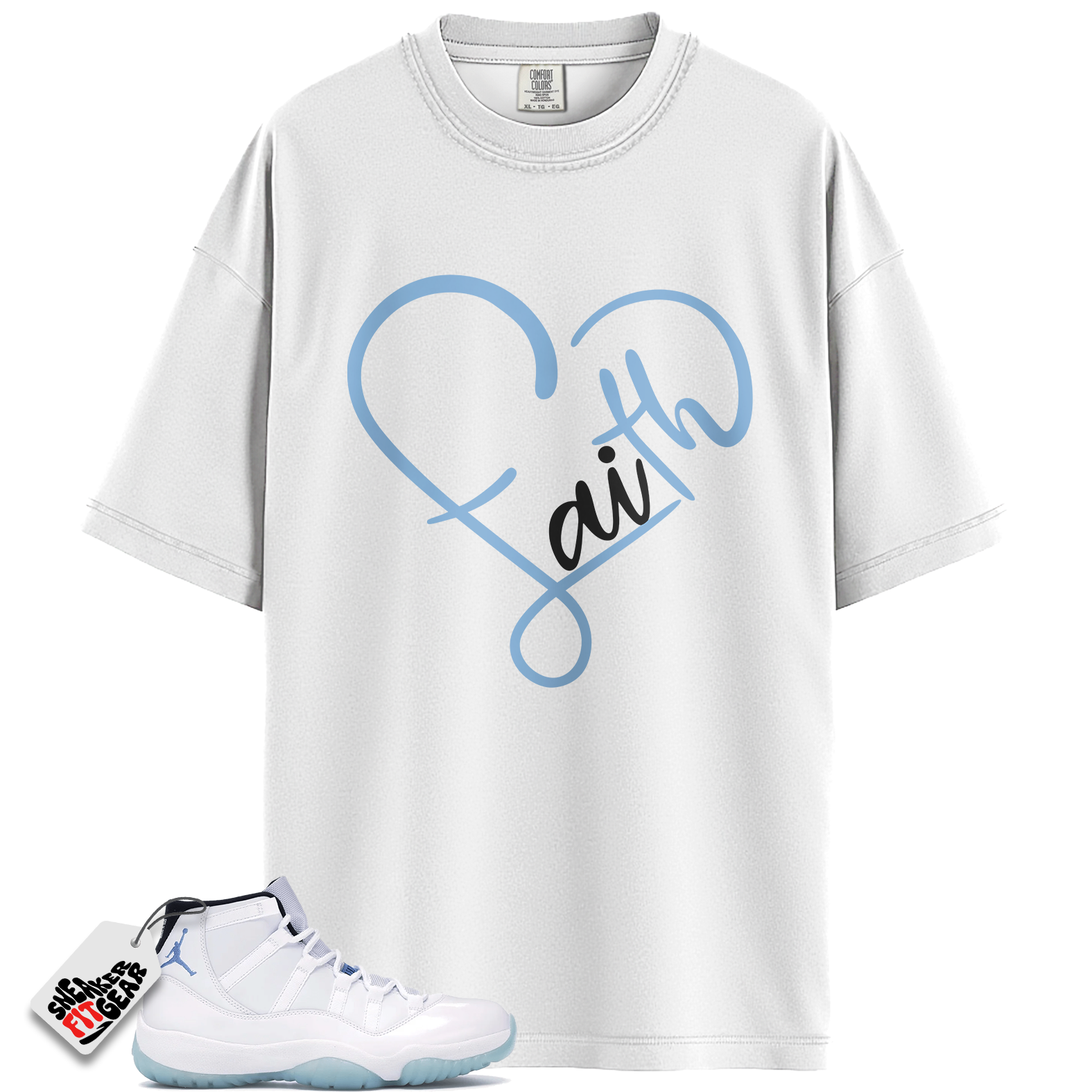 Jordan 11 Retro Legend Blue (2024) Match Shirts, FAITH Shirt To Match Jordan 11 Retro Legend Blue (2024)