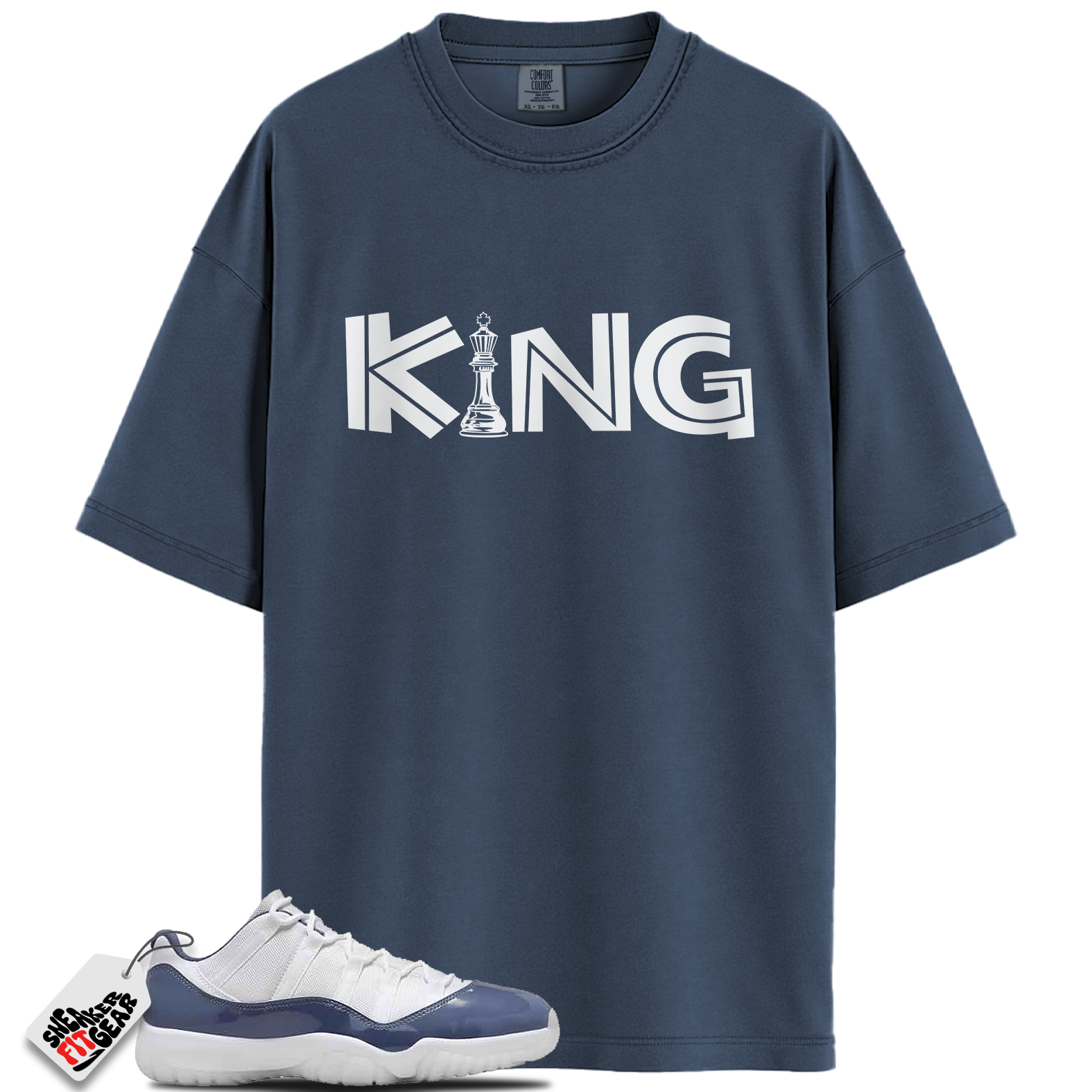Jordan 11 Retro Low Diffused Blue Match Shirts, KING Shirt To Match Jordan 11 Retro Low Diffused Blue