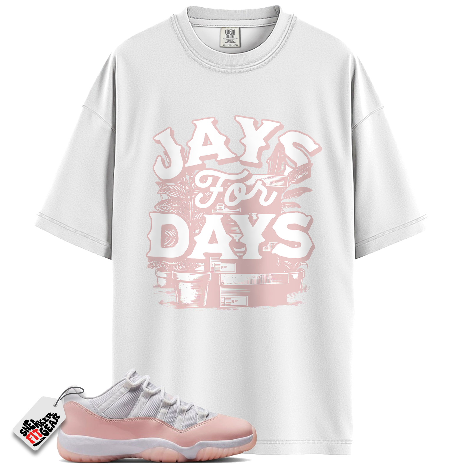 Women's Jordan 11 Low Legend Pink Match Shirts, Stacked Sneaker Shirt To Match Women's Jordan 11 Low Legend Pink