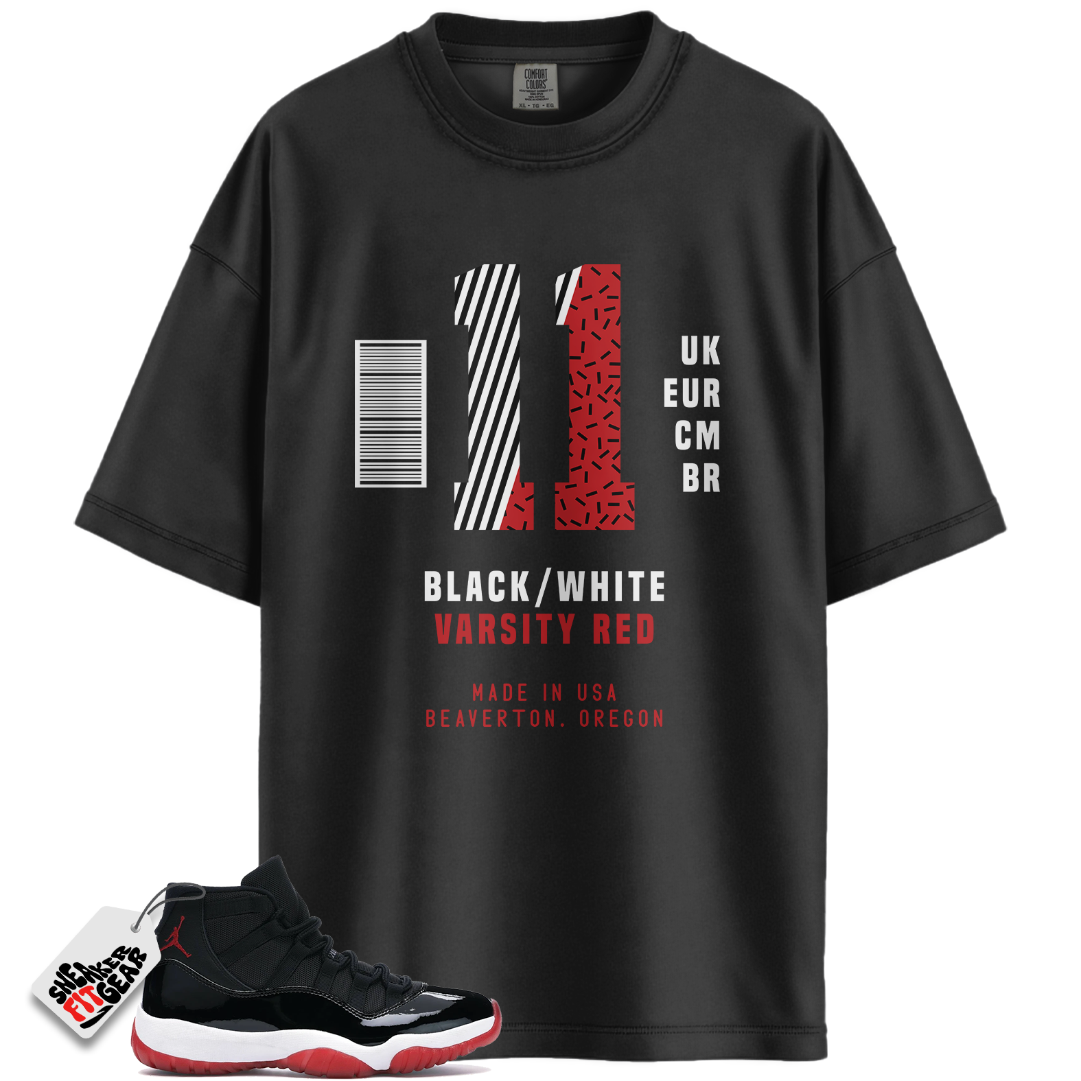 Jordan 11 Retro Bred Match Shirts, Sneaker Label Shirt To Match Jordan 11 Retro Bred Main image