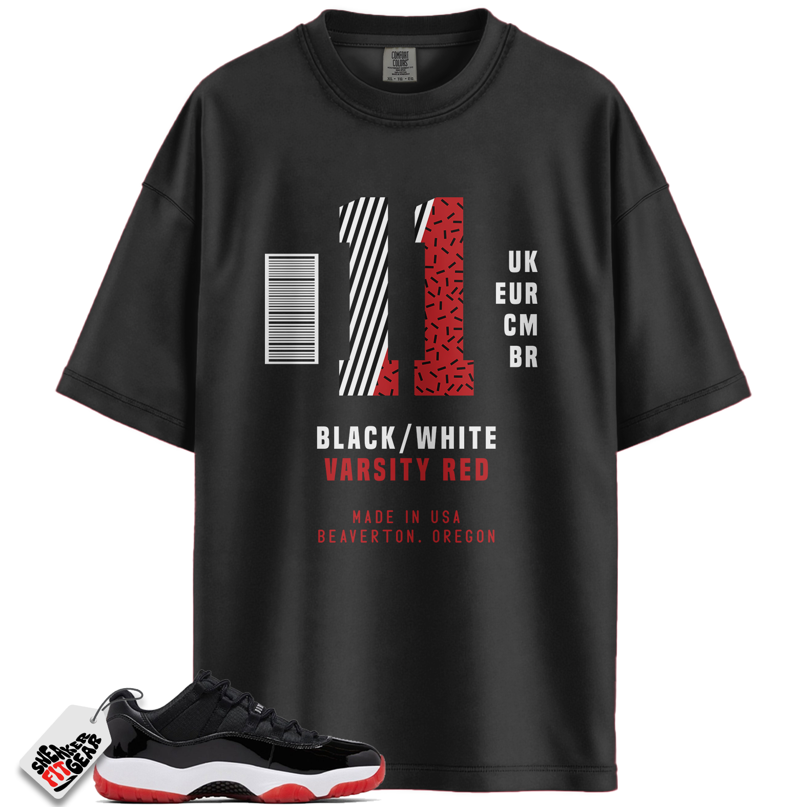 Jordan 11 Retro Low Bred (2025) Match Shirts, Sneaker Label Shirt To Match Jordan 11 Retro Low Bred (2025)