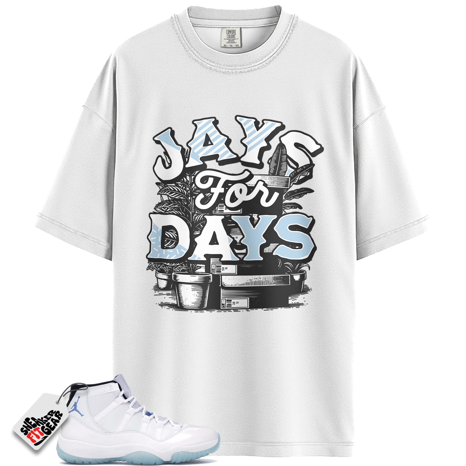 Jordan 11 Retro Legend Blue (2024) Match Shirts, Stacked Legend Blue Shirt To Match Jordan 11 Retro Legend Blue (2024)