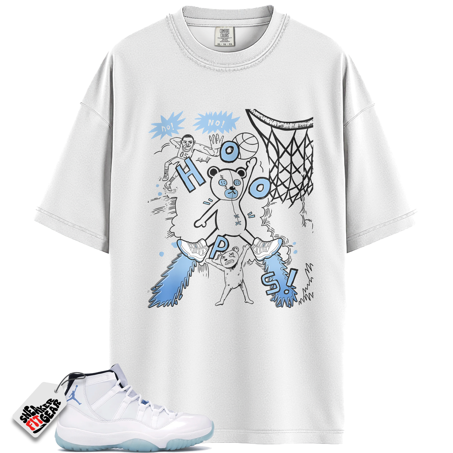 Jordan 11 Retro Legend Blue (2024) Match Shirts, Stop The Bear Graphic Shirt To Match Jordan 11 Retro Legend Blue (2024)