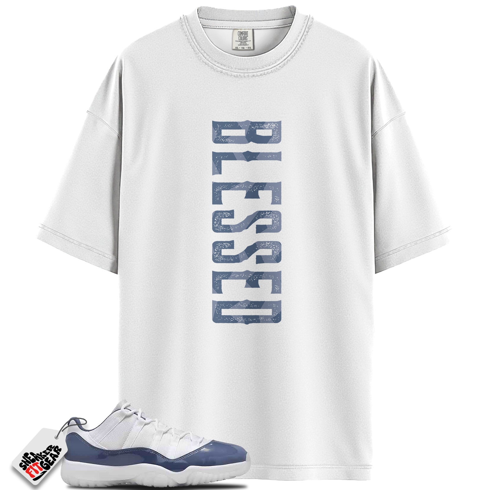 Jordan 11 Retro Low Diffused Blue Match Shirts, Blessed Shirt To Match Jordan 11 Retro Low Diffused Blue