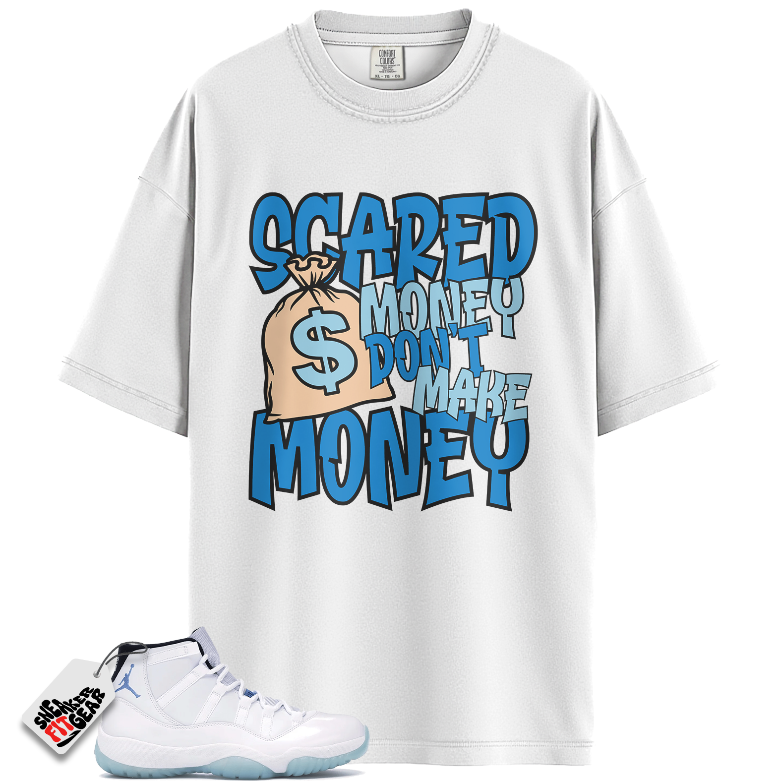 Jordan 11 Retro Legend Blue (2024) Match Shirts, Scared Money Shirt To Match Jordan 11 Retro Legend Blue (2024)