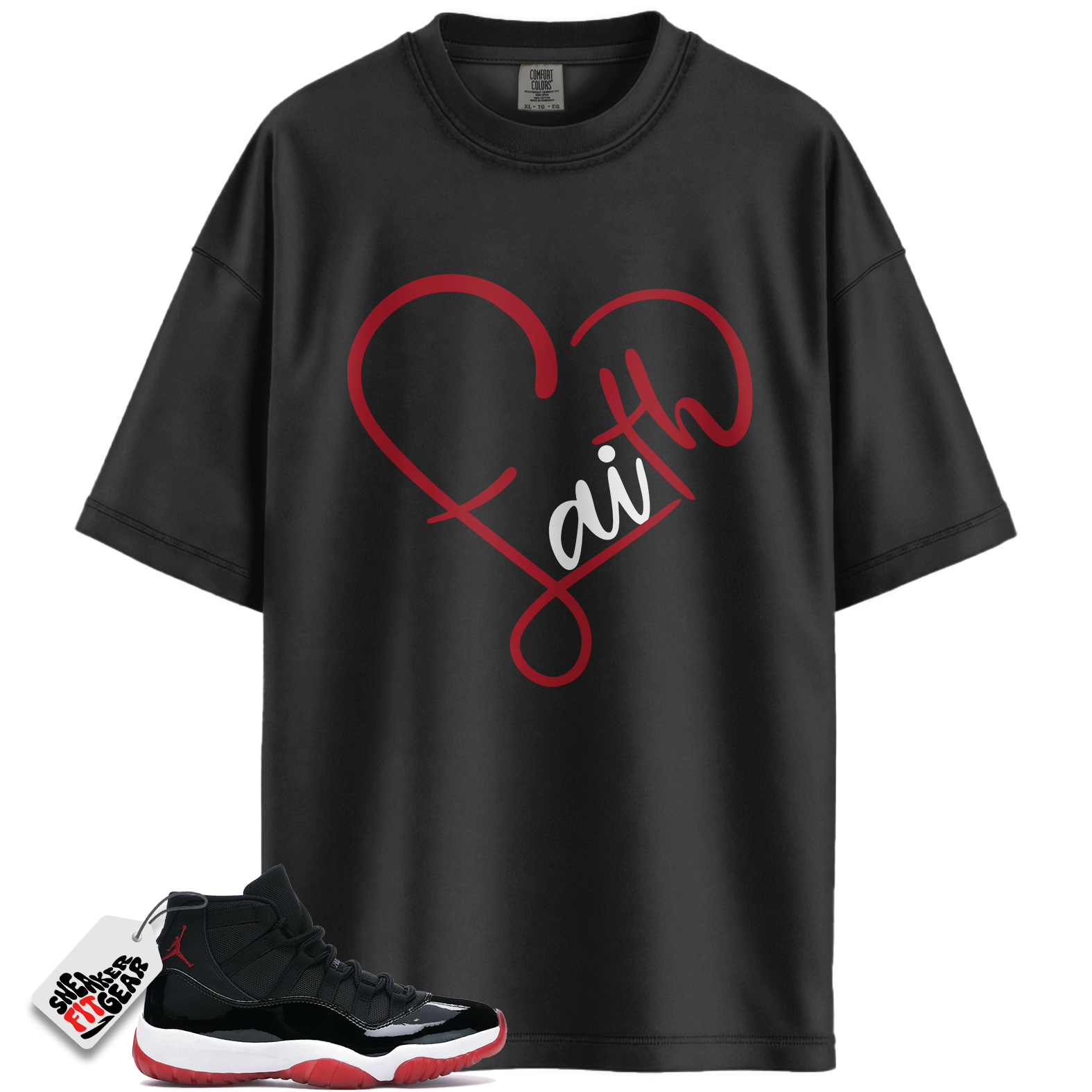Jordan 11 Retro Bred Match Shirts, FAITH Shirt To Match Jordan 11 Retro Bred