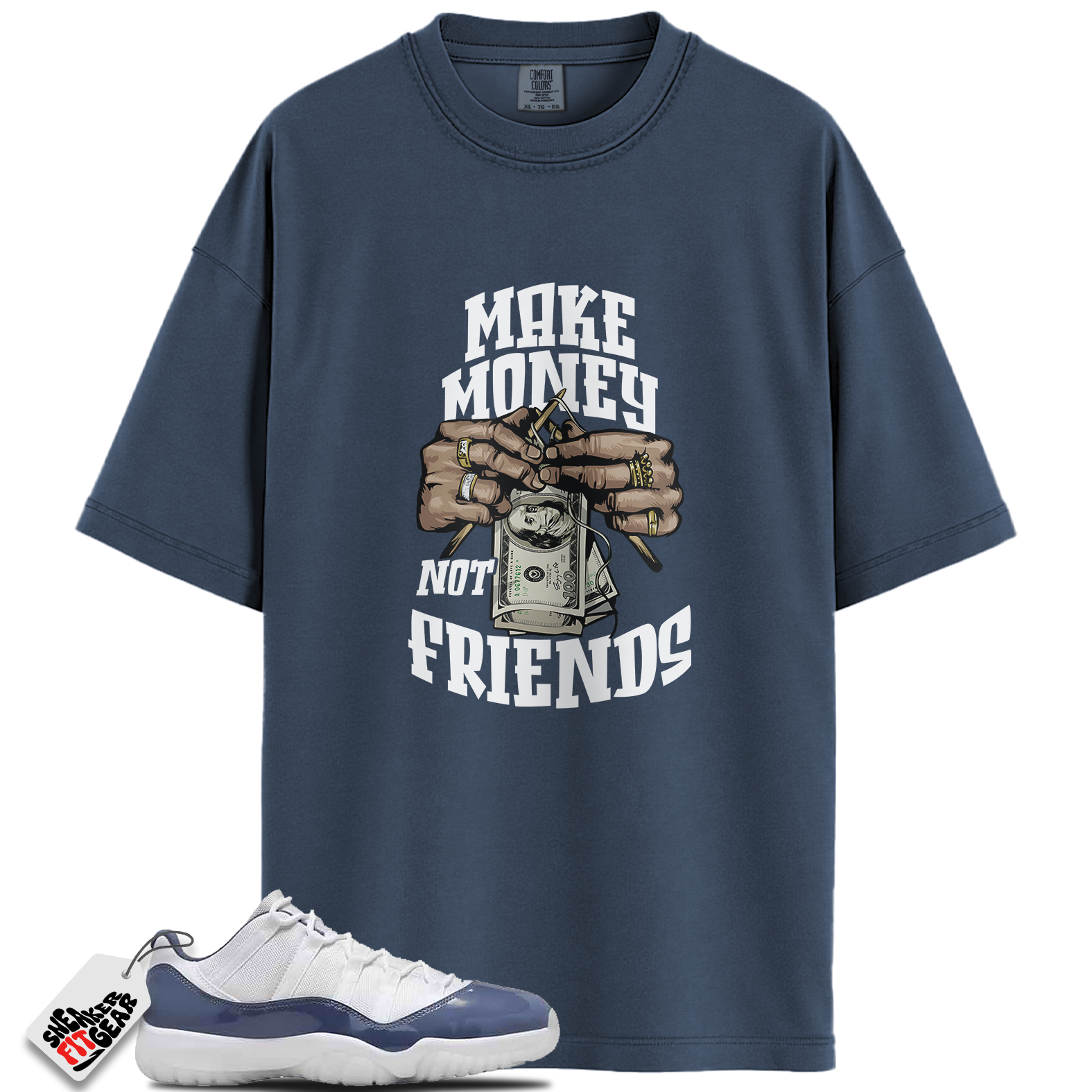 Jordan 11 Retro Low Diffused Blue Match Shirts, Make Money Shirt To Match Jordan 11 Retro Low Diffused Blue