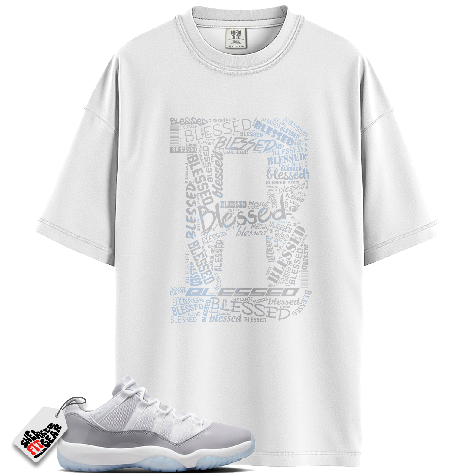 Jordan 11 Retro Low Cement Grey Match Shirts, BLESSED Shirt To Match Jordan 11 Retro Low Cement Grey