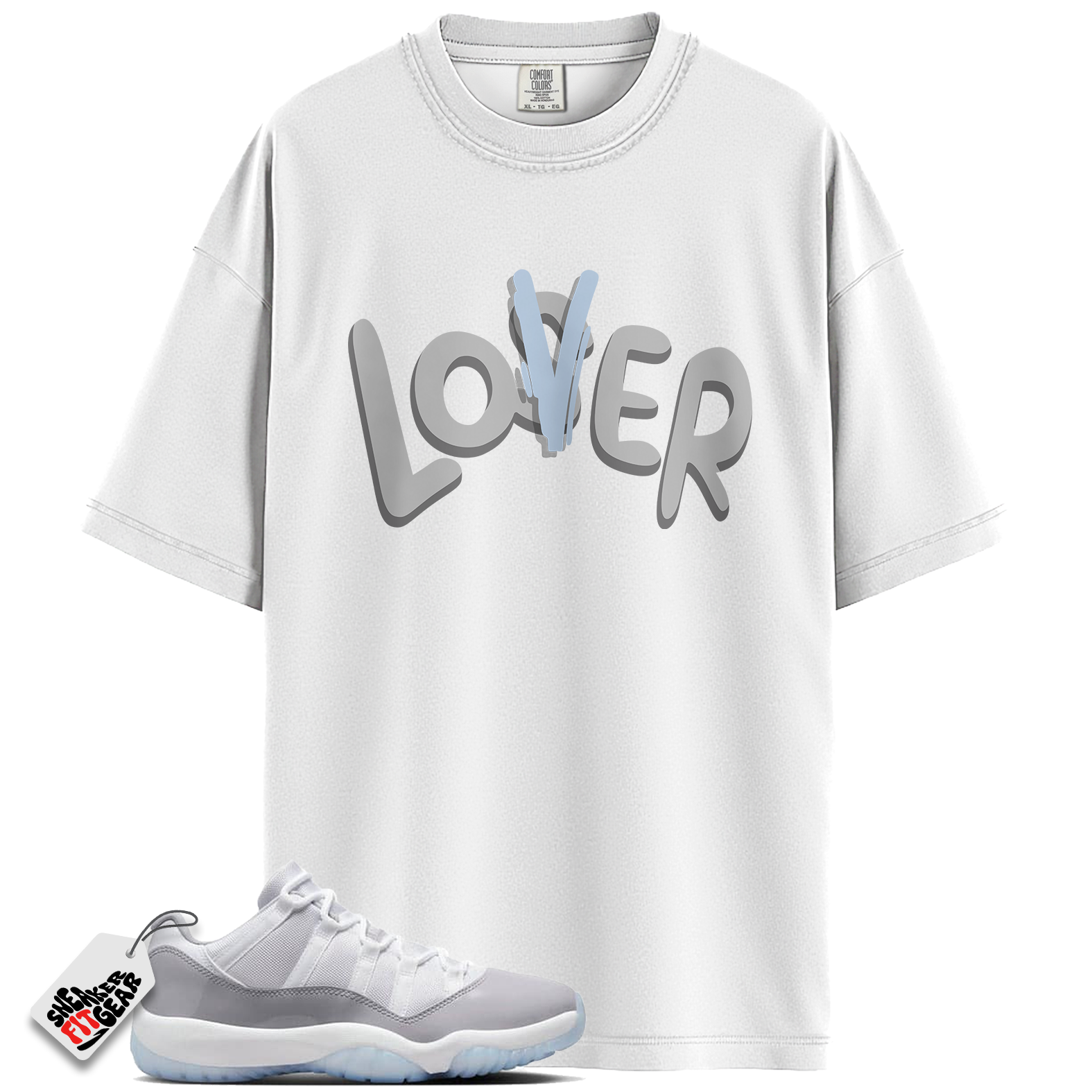 Jordan 11 Retro Low Cement Grey Match Shirts, LOVER Shirt To Match Jordan 11 Retro Low Cement Grey