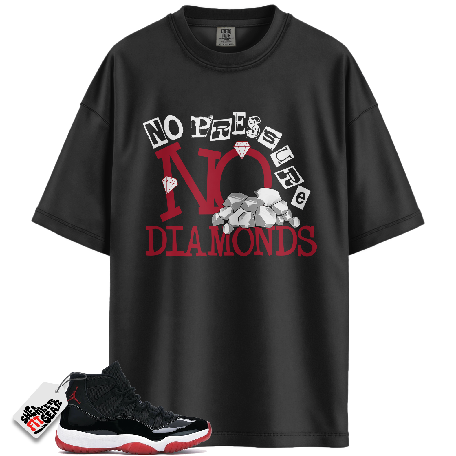 Jordan 11 Retro Bred Match Shirts, NO DIAMONDS Shirt To Match Jordan 11 Retro Bred
