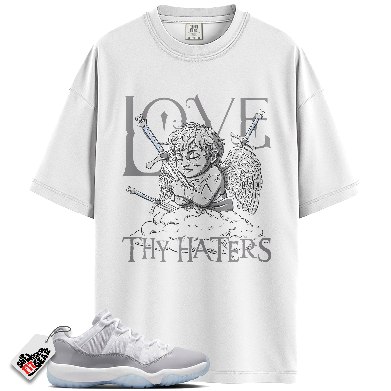 Jordan 11 Retro Low Cement Grey Match Shirts, Love Thy Haters Angel Unisex Shirt To Match Jordan 11 Retro Low Cement Grey