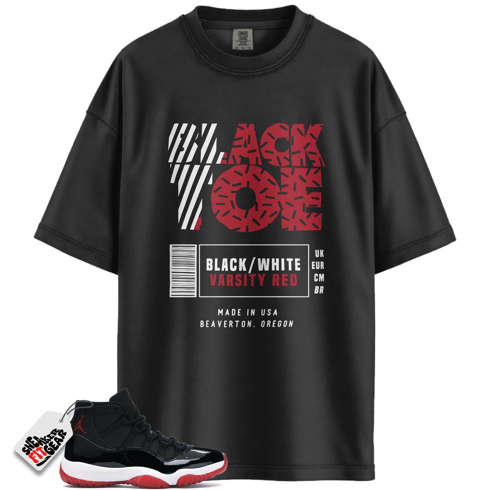 Jordan 11 Retro Bred Match Shirts, Black Toe Shirt To Match Jordan 11 Retro Bred