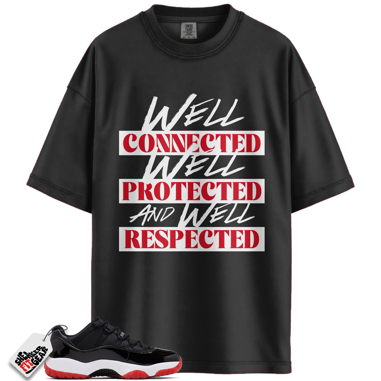 Jordan 11 Retro Low Bred (2025) Match Shirts, WELL Shirt To Match Jordan 11 Retro Low Bred (2025)