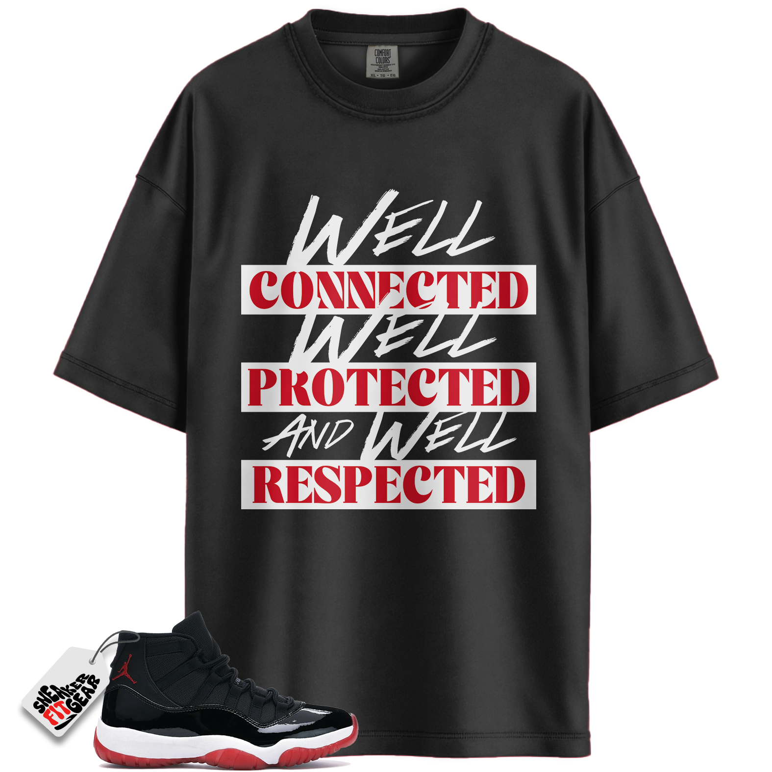 Jordan 11 Retro Bred Match Shirts, WELL Shirt To Match Jordan 11 Retro Bred