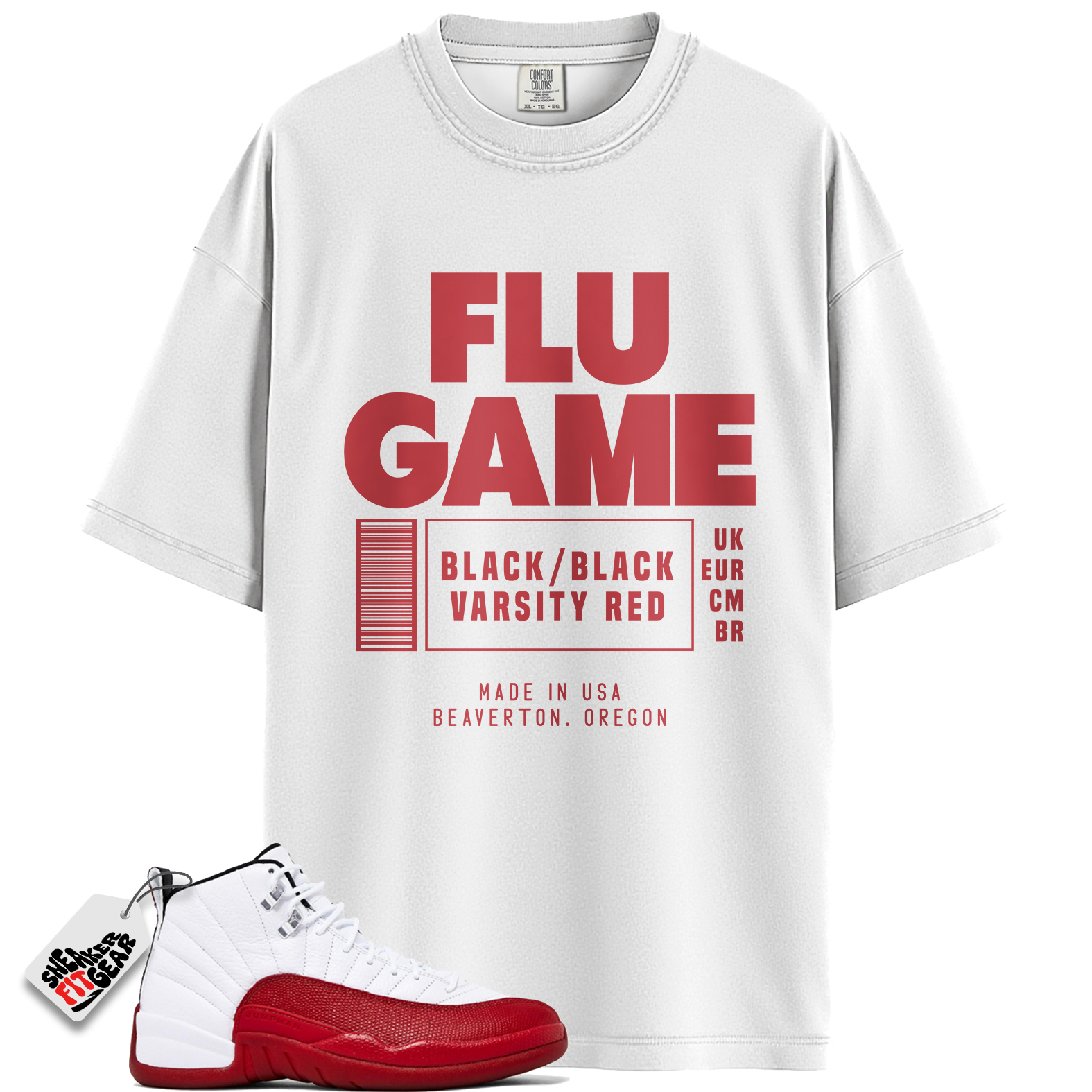 Jordan 12 Retro Cherry Outfits Match Shirts, Sneaker Label To Match Jordan 12 Retro Cherry Outfits Main image